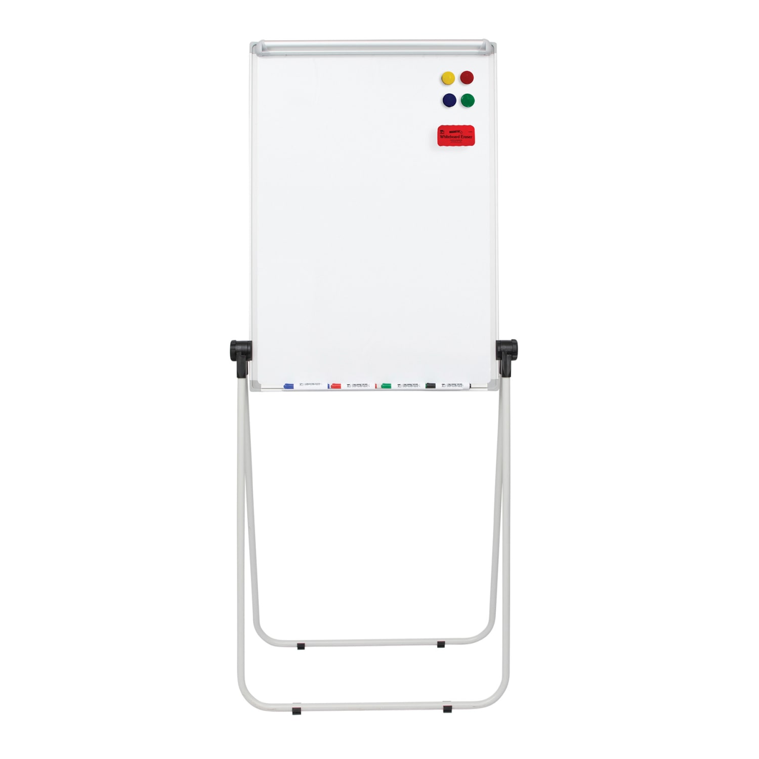 Charles Leonard Double Sided Magnetic Whiteboard Easel, 45inH x 32inW x 3-1/4inD, White, Silver Metal Frame - Image 5