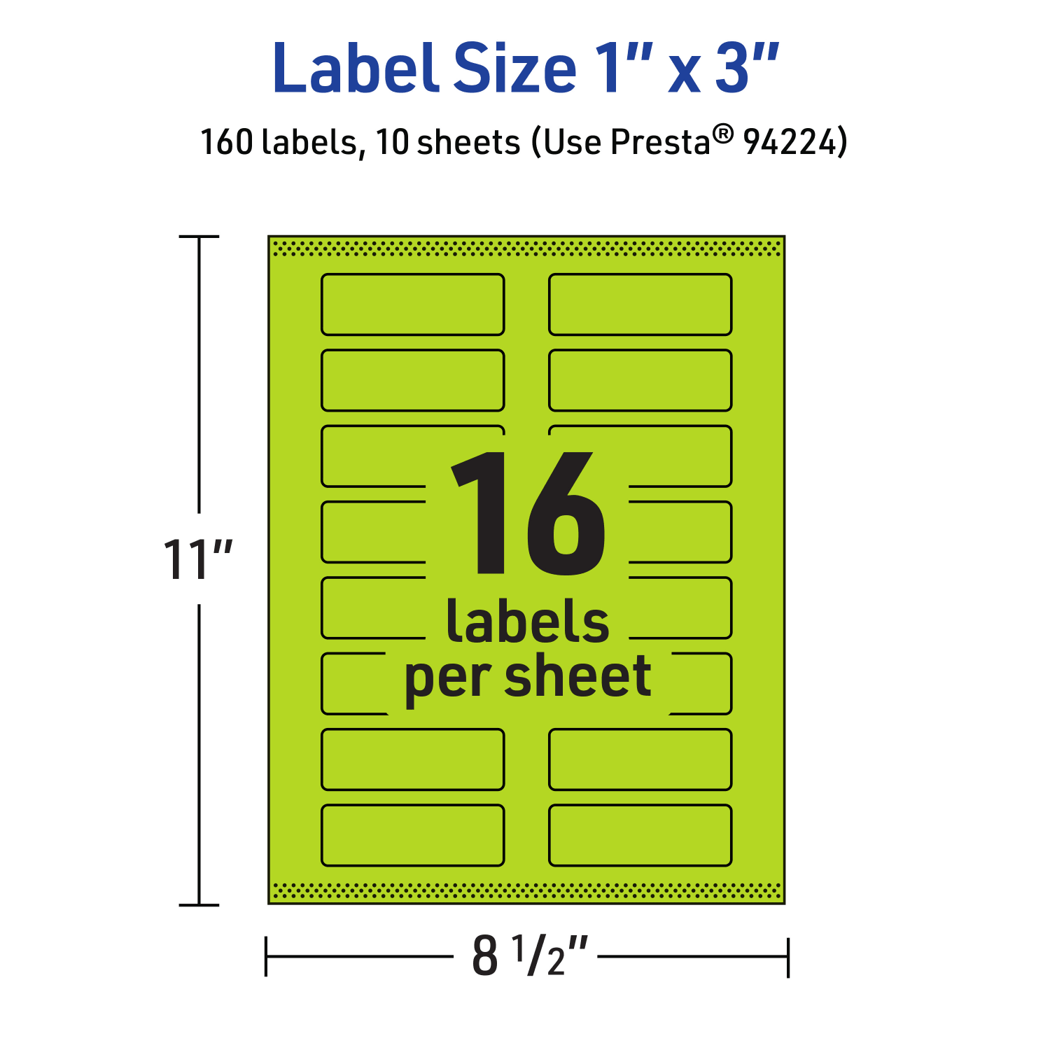 Avery Print-To-The-Edge Labels With Sure Feed Technology And Easy Peel, 94224-BGP10, Rectangle, 1in x 3in, Matte Bright Green, Pack of 160 - Image 6