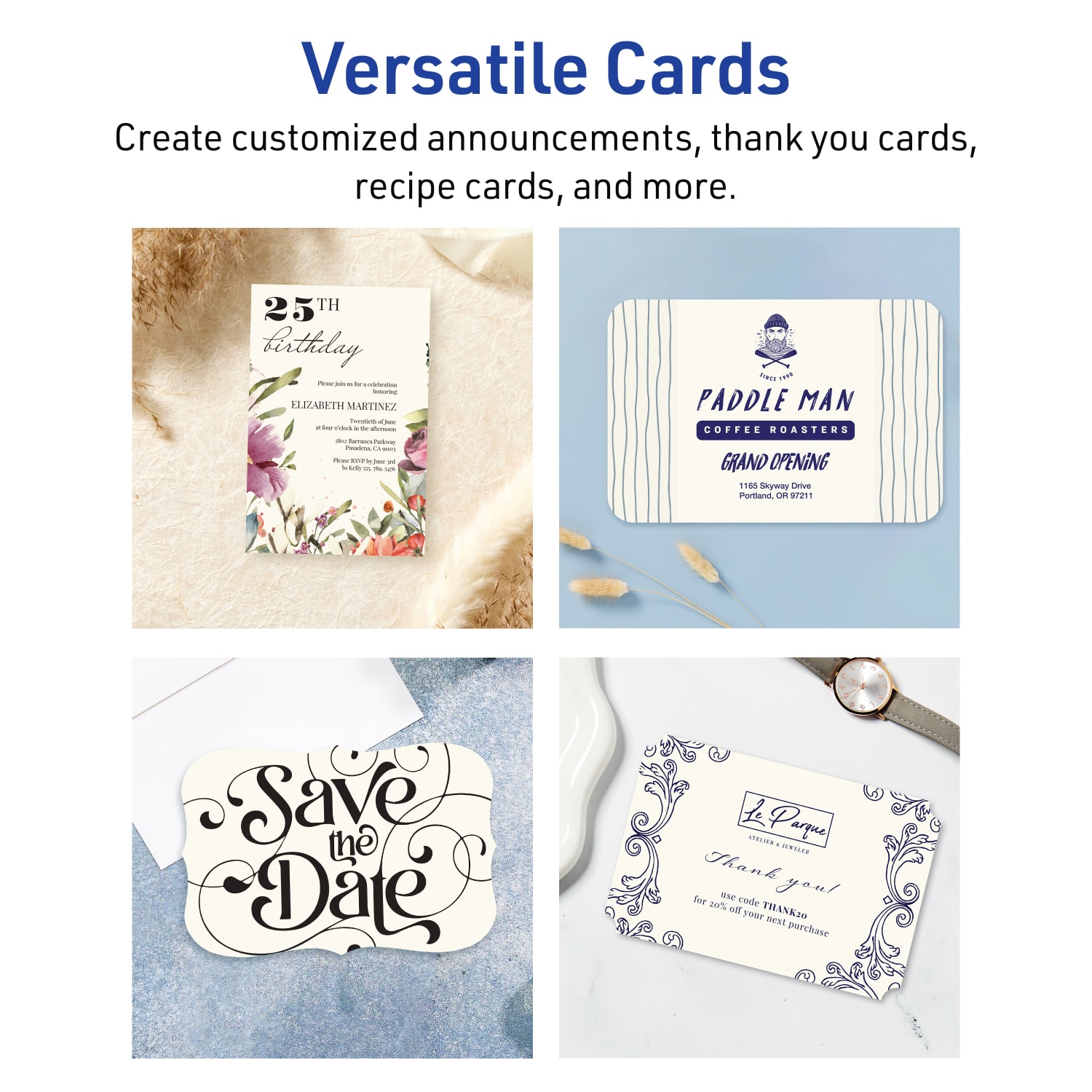 Avery Printable Postcards With Sure Feed Technology, 6in x 9in Rectangle Scalloped Edge, Matte Ivory, Pack Of 25 - Image 4