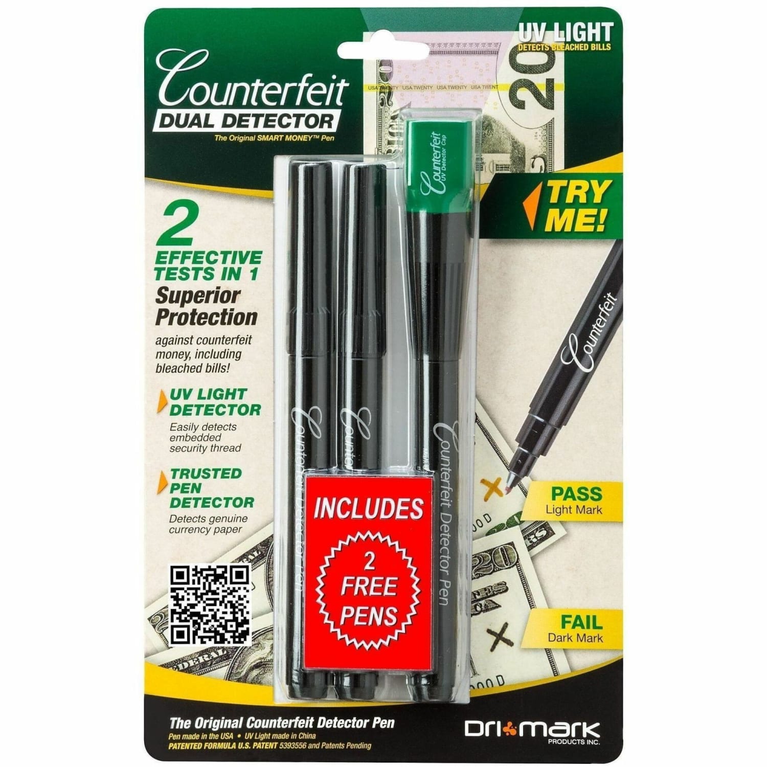 Dri-Mark Dual-Test Counterfeit Detection Pen With UV LED Light, Black - Image 3