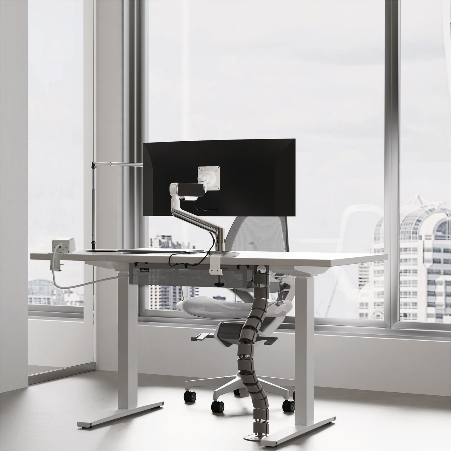 Fellowes Netta Under Desk Wire Management Cable And Surge Organizer, 48in, Gray - Image 4