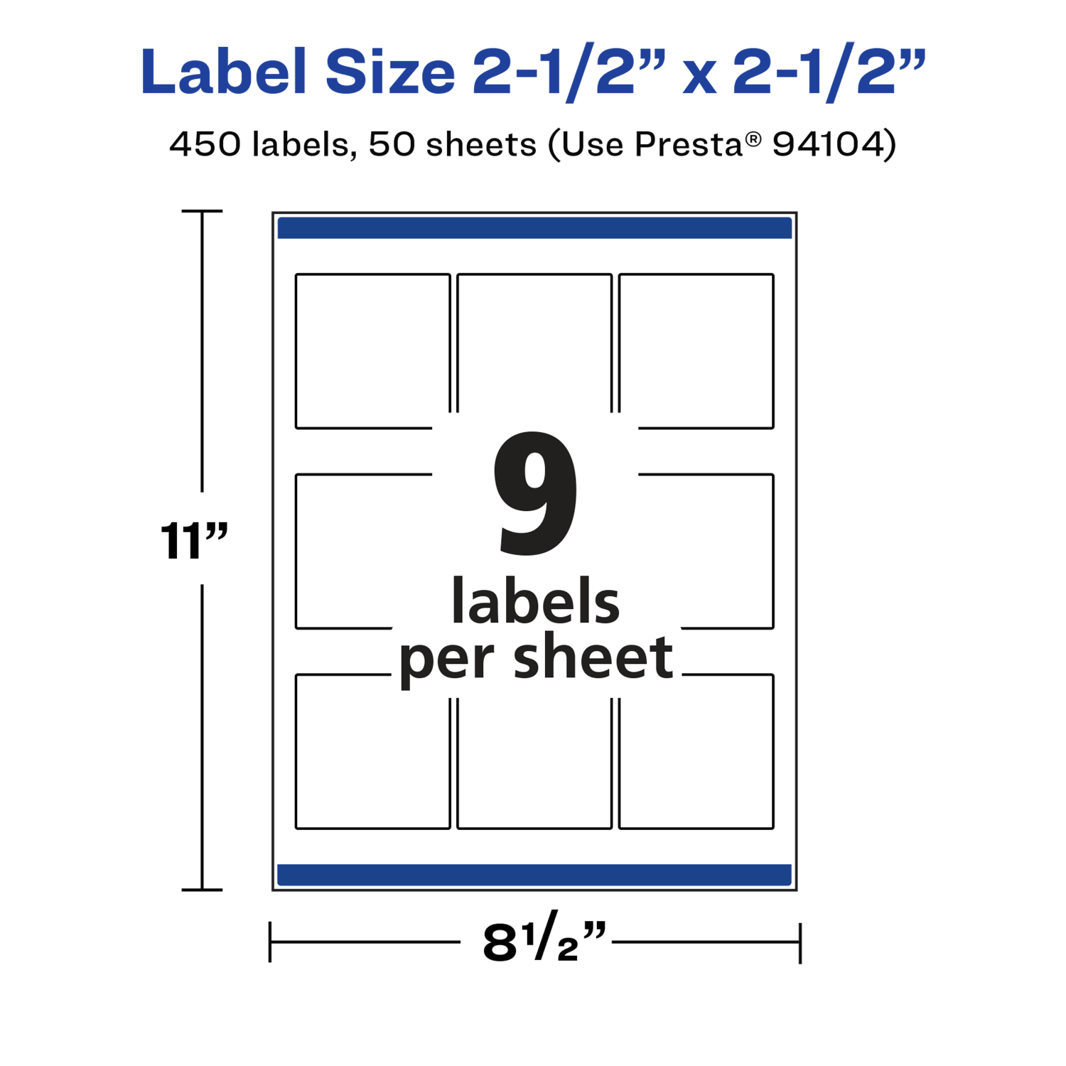 Avery Glossy Permanent Labels With Sure Feed, 94104-WGP50, Square, 2-1/2in x 2-1/2in, White, Pack Of 450 - Image 6