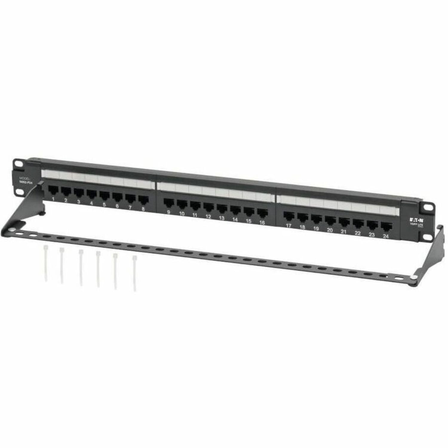 Eaton Tripp Lite Series Cat5e 24-Port Patch Panel - PoE+ Compliant, 110/Krone, 568A/B, RJ45 Ethernet, 1U Rac - N052P24 - Image 6