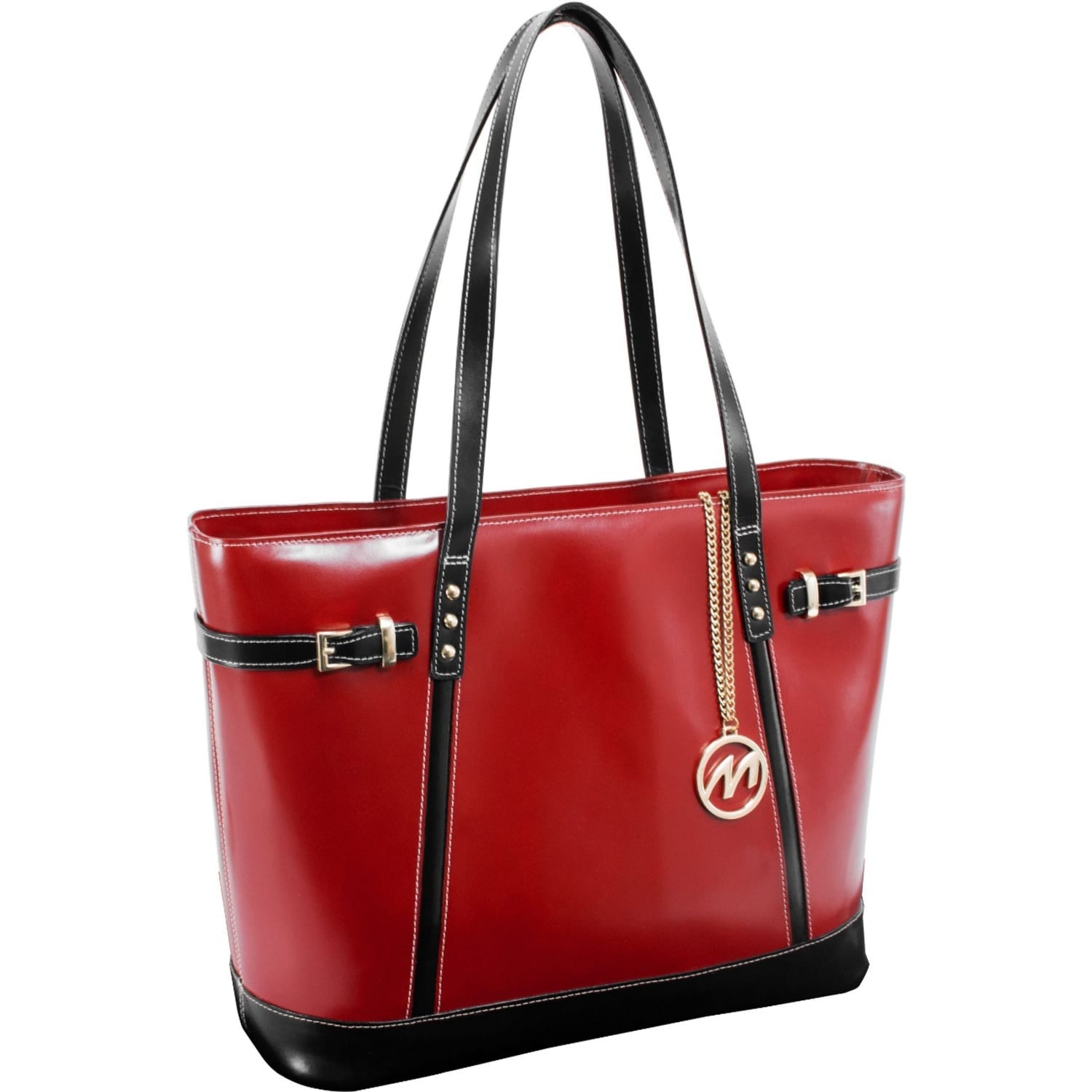 McKleinUSA Serafina Tote, 15inH x 12 1/2inW x 6inD, Red/Black - Image 5