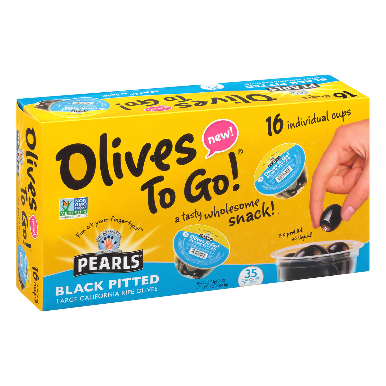 Pearls Large Black Pitted Olives To-Go Cups, 1.2 Oz, Pack Of 16 Cups - Image 3