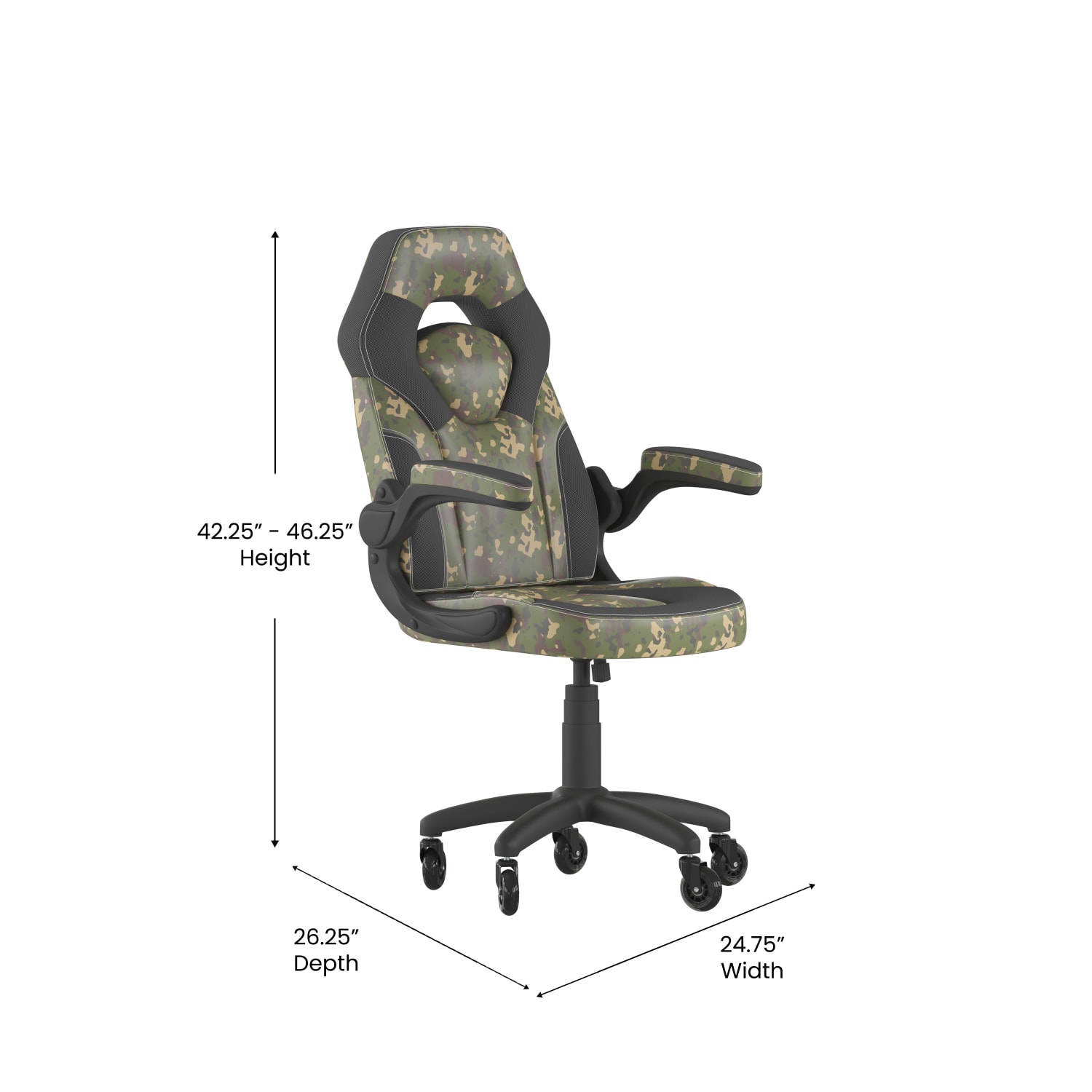 Flash Furniture X10 Racing Ergonomic Faux Leather Computer Gaming Chair, Camouflage - Image 6