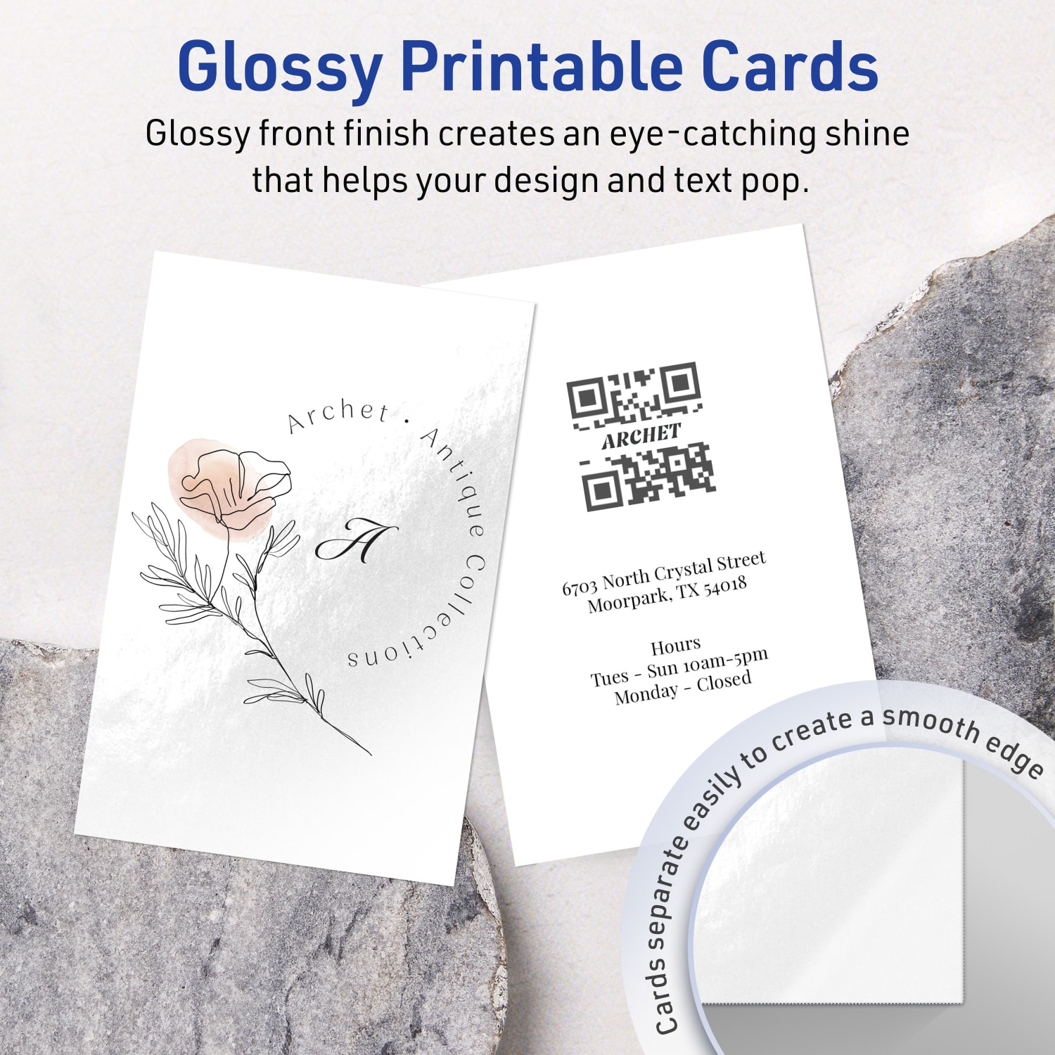 Avery Printable Invitation Cards With Sure Feed Technology, 5in x 7in Rectangle, Glossy White, Pack Of 100 - Image 3