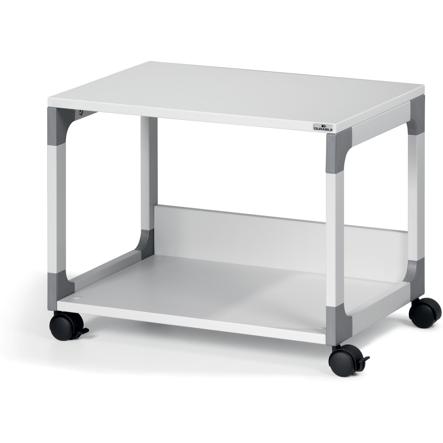 DURABLE System 48 Multifunction Trolley - 2 Shelf - 4 Casters - Plastic, Steel, Melamine Faced Chipboard (MFC) - 23.62in Width x 17.01in Depth x 18.78in Height - Metal Frame - Gray - 1 Each - Image 4