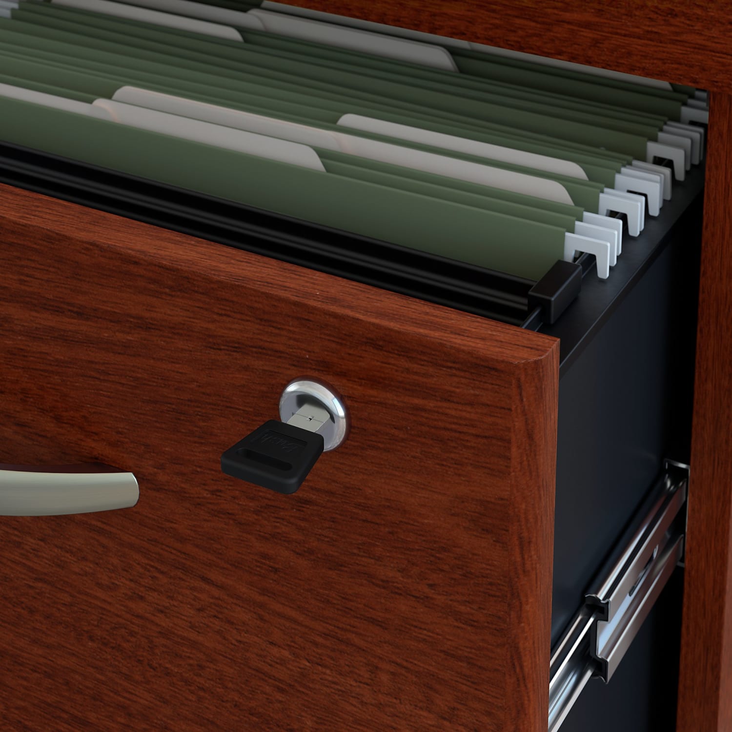 Bush Business Furniture Components 60inW Office Computer Desk With 3-Drawer Mobile File Cabinet, Mahogany, Standard Delivery - Image 5