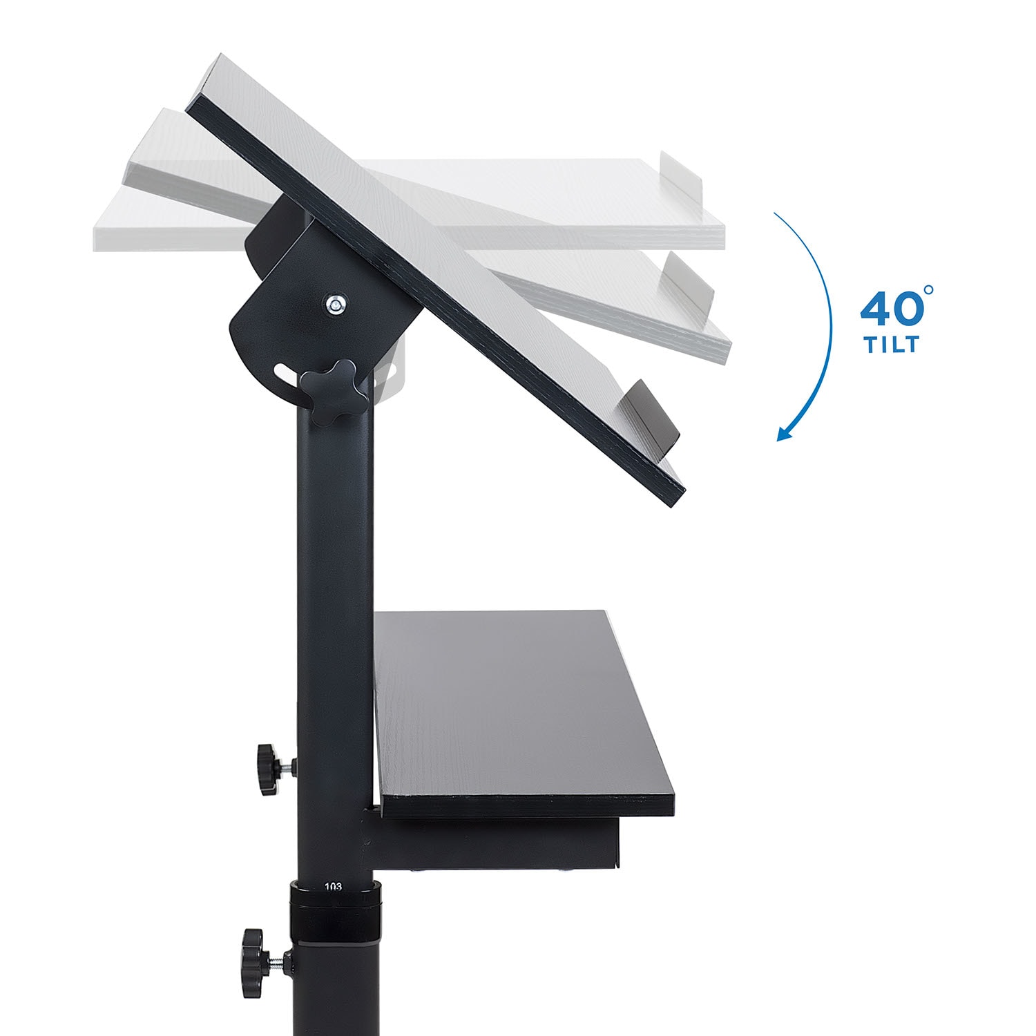 Mount-It! MI-7941Mobile Stand-Up Desk Lectern, 41inH x 20inW x 5-15/16inD, Black - Image 4