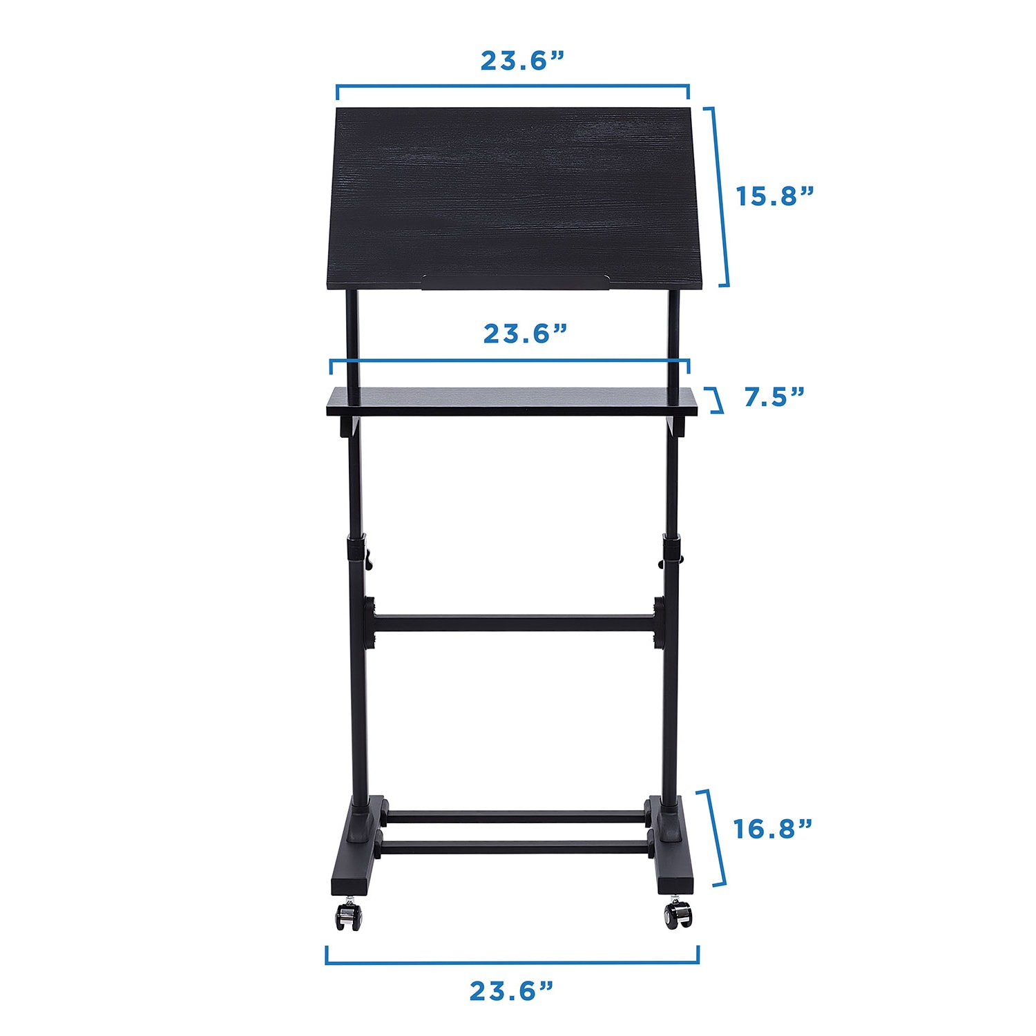 Mount-It! MI-7941Mobile Stand-Up Desk Lectern, 41inH x 20inW x 5-15/16inD, Black - Image 6