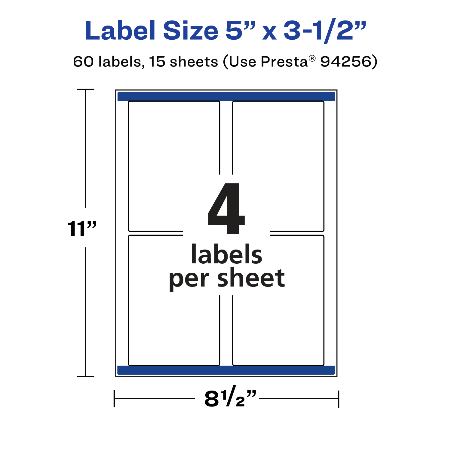 Avery Removable Labels With Sure Feed, 94256-RMP15, Rectangle, 5in x 3-1/2in, White, Pack Of 60 Labels - Image 6