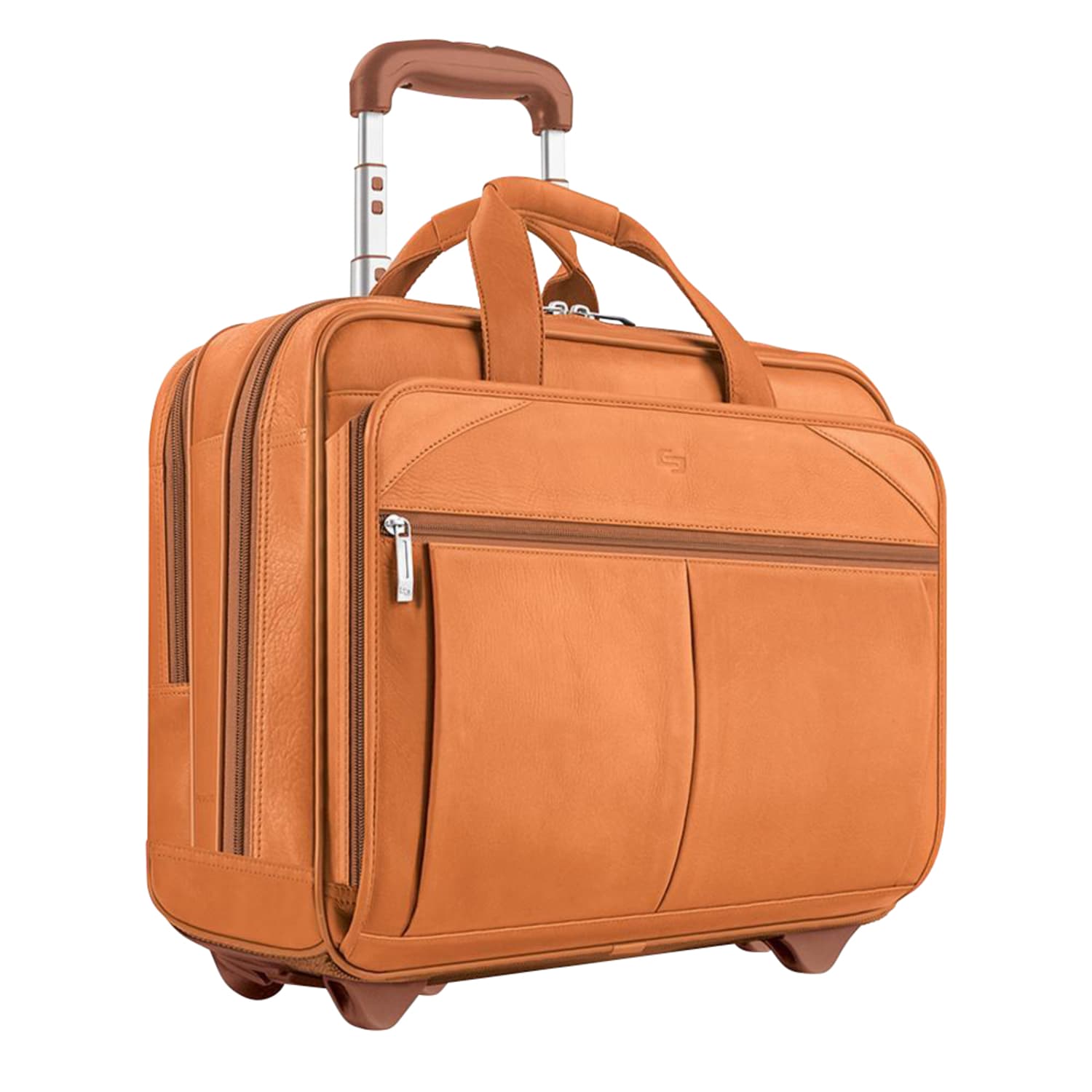 Solo New York Walker Leather Rolling Case for 15.6in Laptops, Tan - Image 3