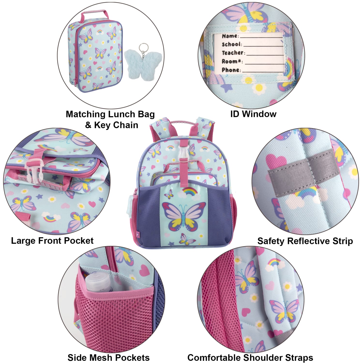 Up We Go 3-Piece Backpack Set, Butterfly, Total Qty 1 - Image 3