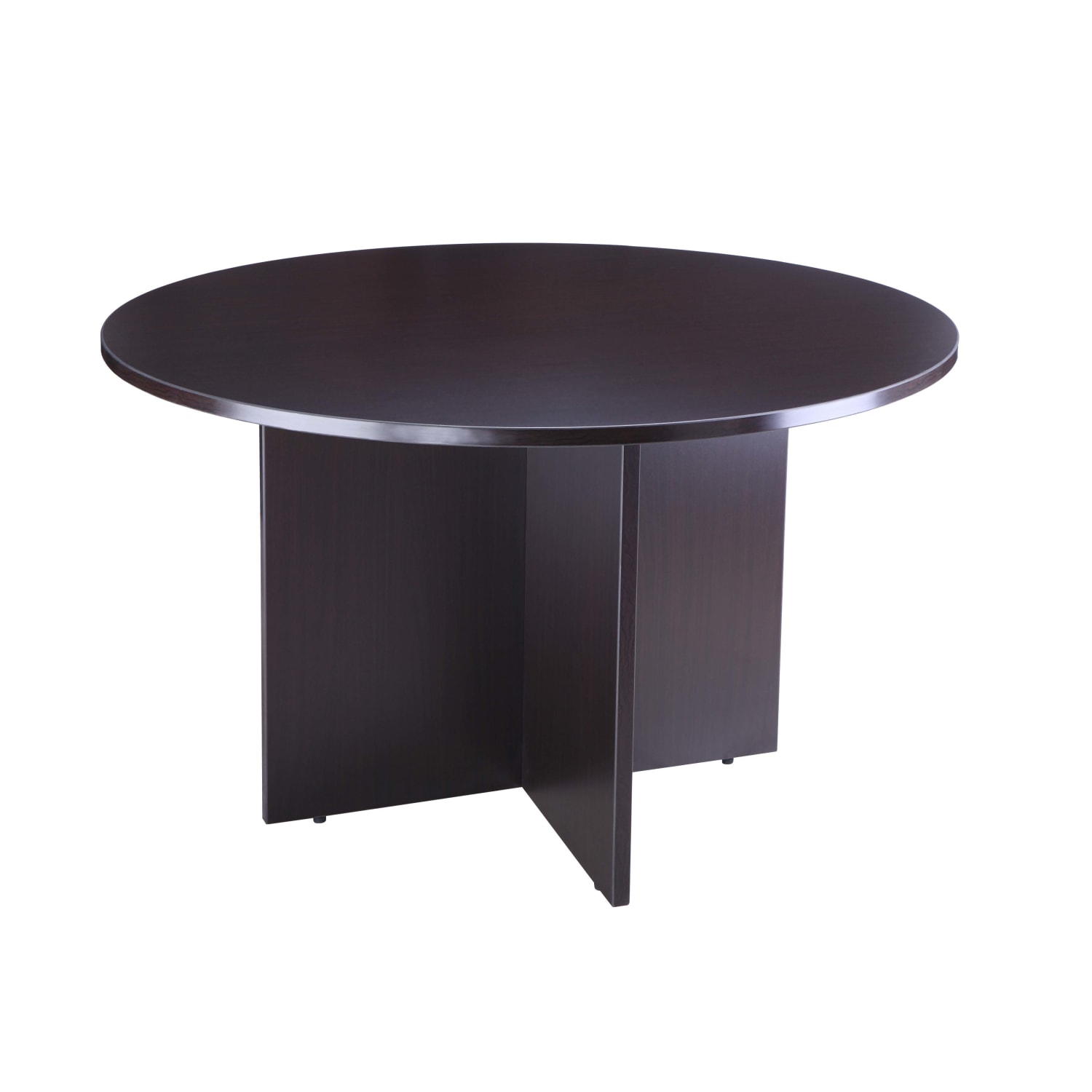 Boss Office Products Round Table And 4 Stackable Guest Chairs Set, Mocha/Black - Image 4