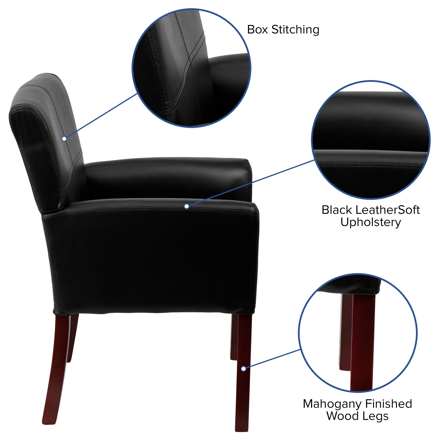 Flash Furniture Leathersoft SideReception Chairs Black PopularChairscom