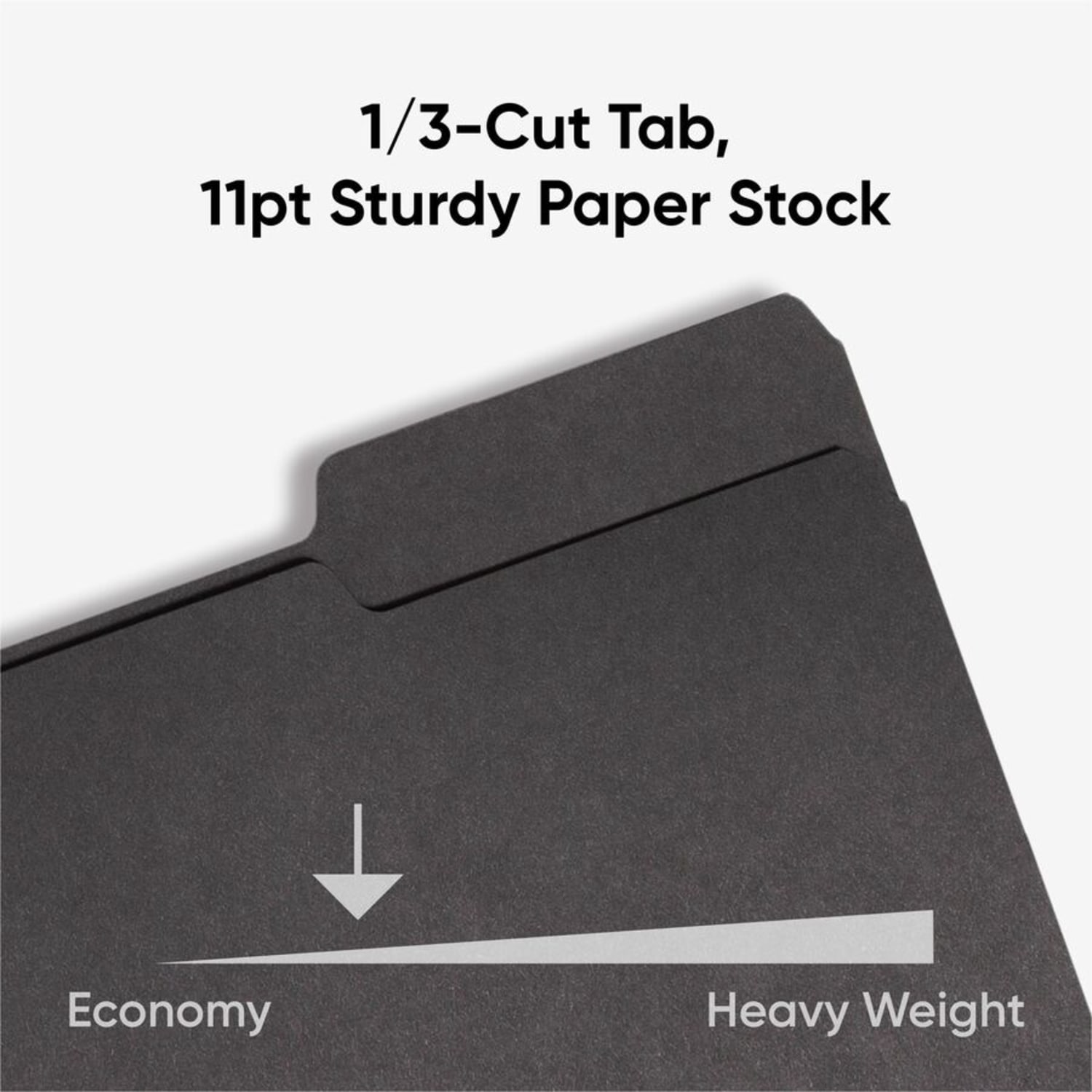 Smead 1/3-Cut Interior Folders, Letter Size, Black, Box Of 100 - Image 5