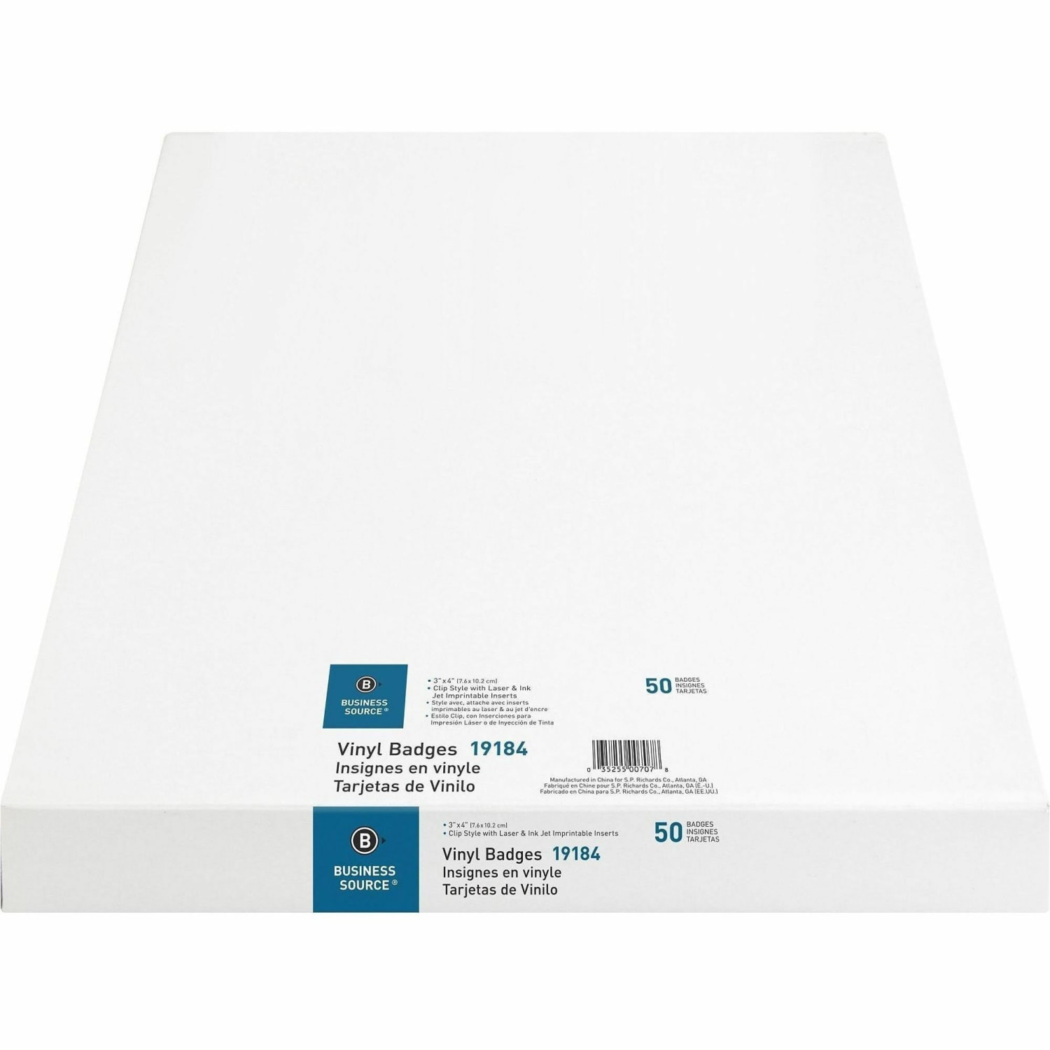 Business Source Clip Holder Style Badge Kit - Clear - 50/Box - 5 / Bundle - Image 3