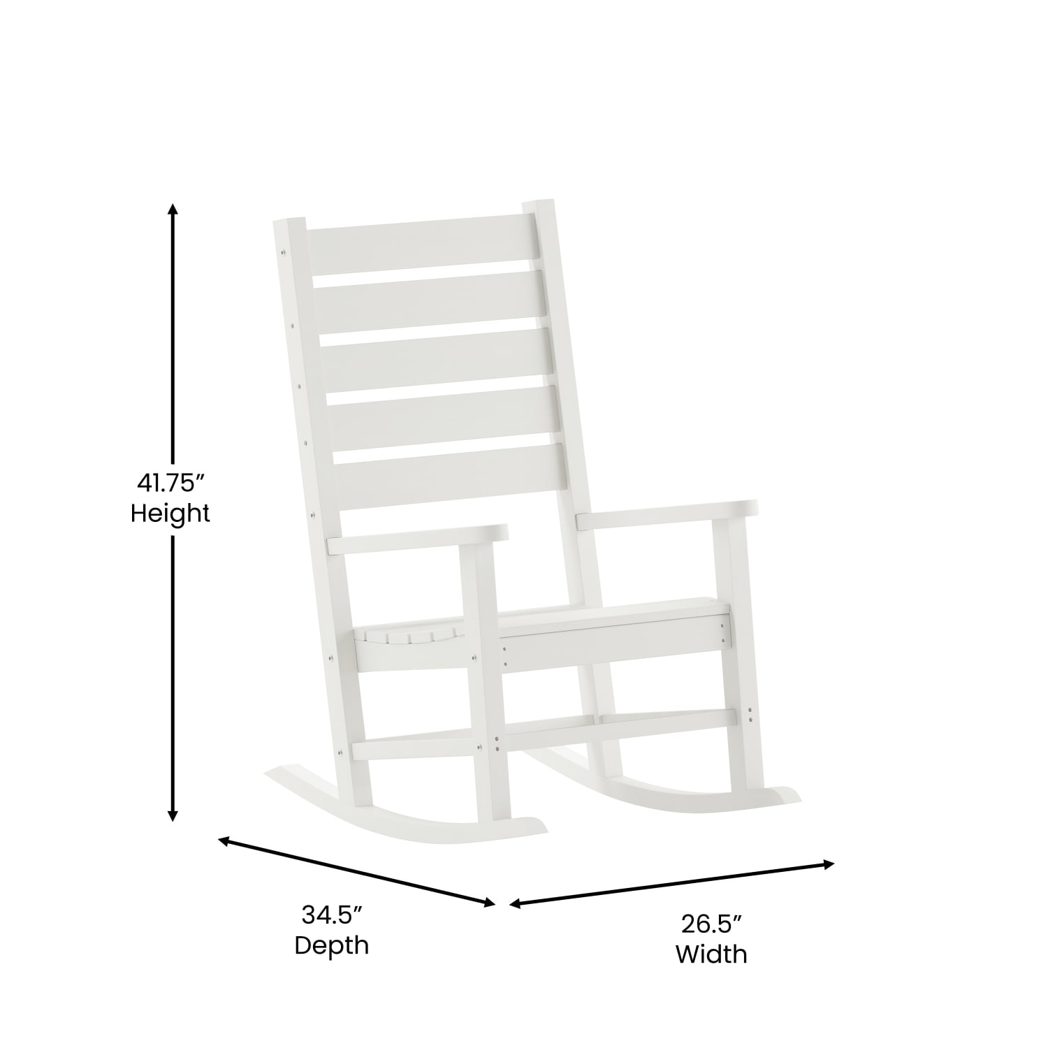 Flash Furniture Manchester All Weather Rocking Chair White PopularChairscom