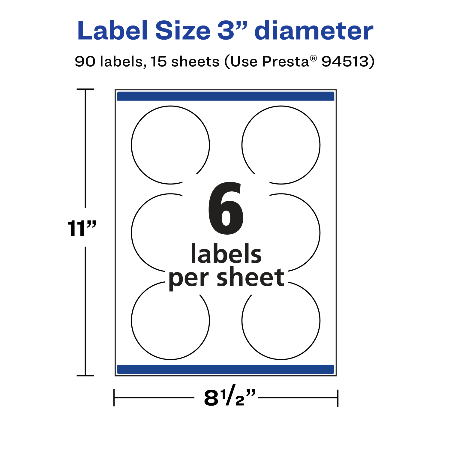 Avery Removable Labels With Sure Feed, 94513-RMP15, Round, 3in Diameter, White, Pack Of 90 Labels - Image 6