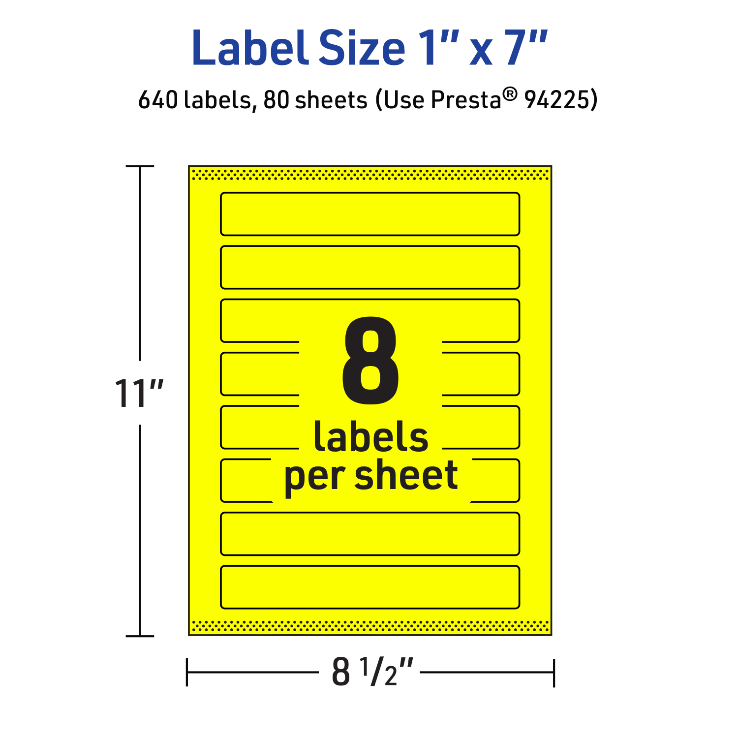 Avery Print-To-The-Edge Labels With Sure Feed Technology, 94225-NYP80, Rectangle, 1in x 7in, Matte Neon Yellow, Pack of 640 - Image 6
