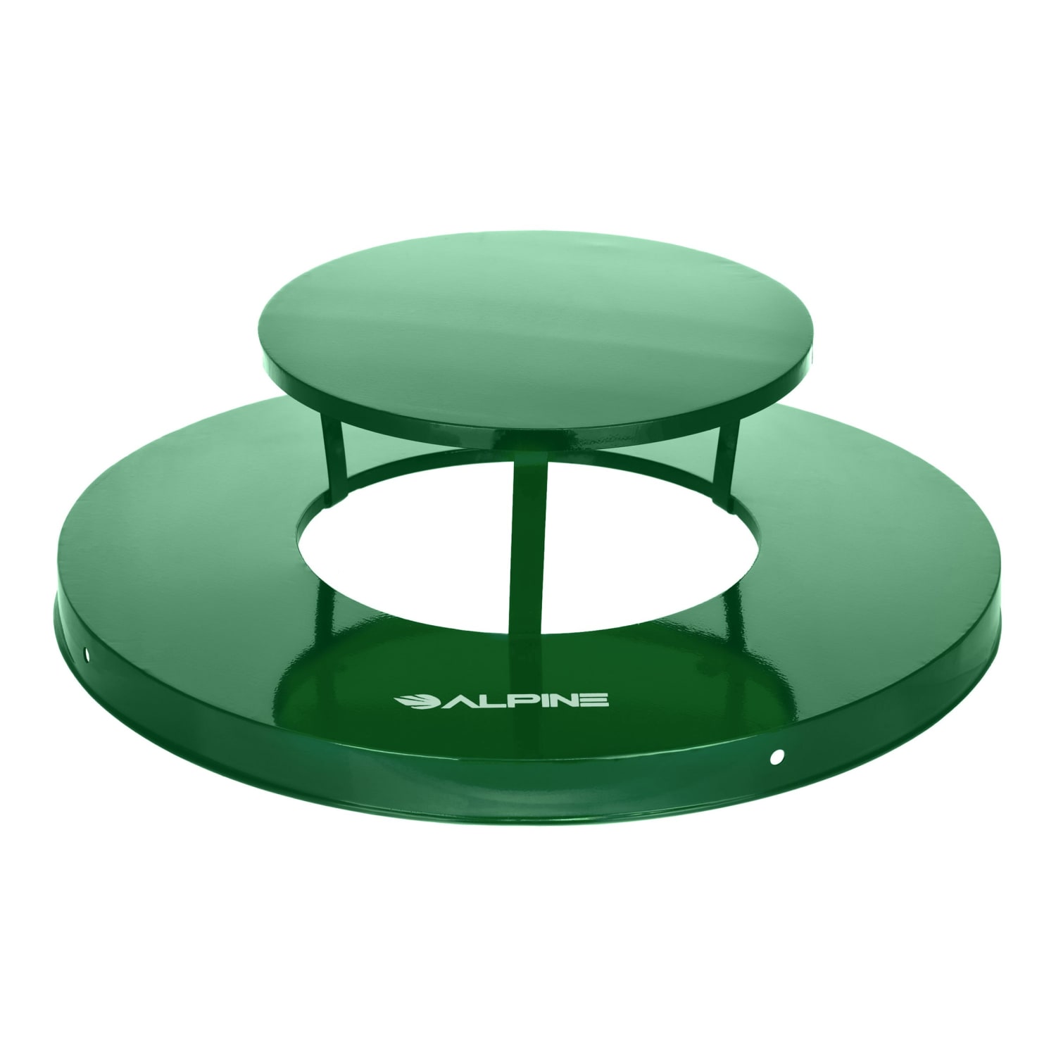 Alpine Industries Rain Bonnet Lid For Outdoor Metal Waste Receptacle, 7-5/8inH x 24-1/4inW x 24-1/4inD, Green - Image 6