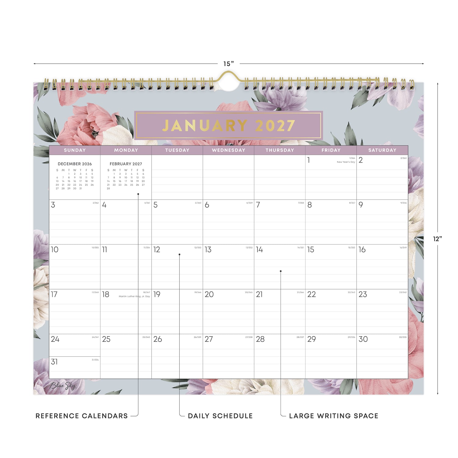 2027 Blue Sky Tula Monthly Wall Calendar, 15x12, 0%, Tula, Jan-Dec, RY27 - Image 3