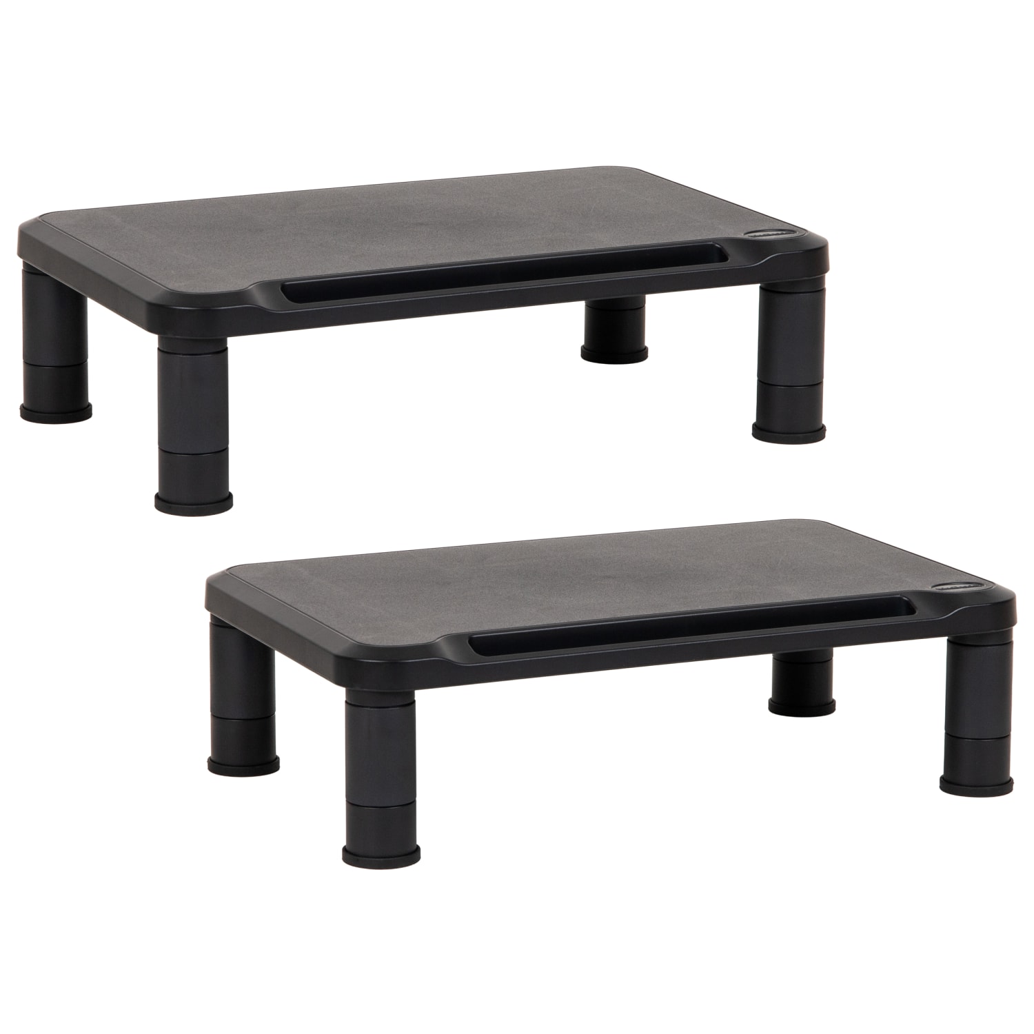 Mind Reader Plastic Monitor Stand Height Adjustable Laptop Computer Riser, 5-1/4inH x 10-1/2inW x 14-1/2inD, Black, Set of 2 Stands - Image 3