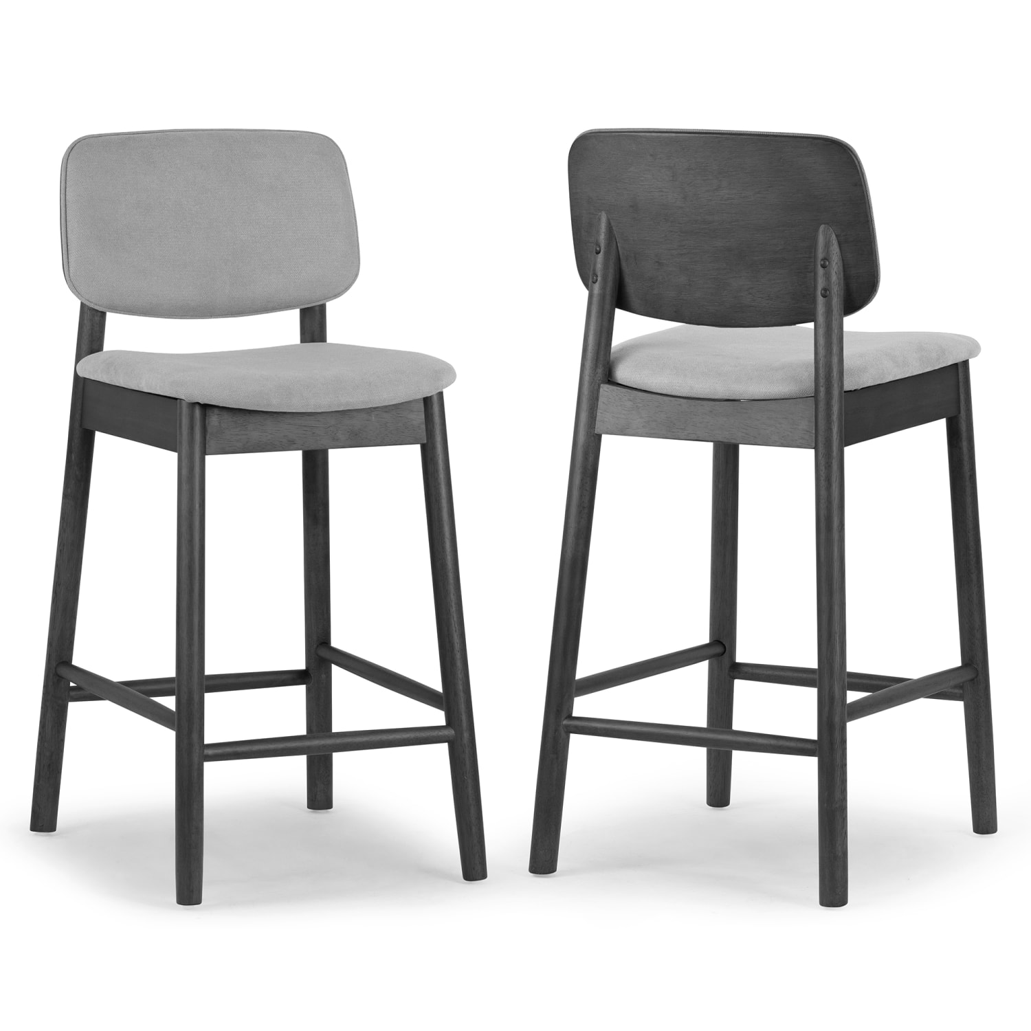 Glamour Home Azura Fabric CounterHeight Stools With Backs GrayBlack Set Of 2 Stools PopularChairscom Glamour Home Azura Fabric Counter Height Stools With Backs GrayBlack Set Of 2 Stools PopularChairscom