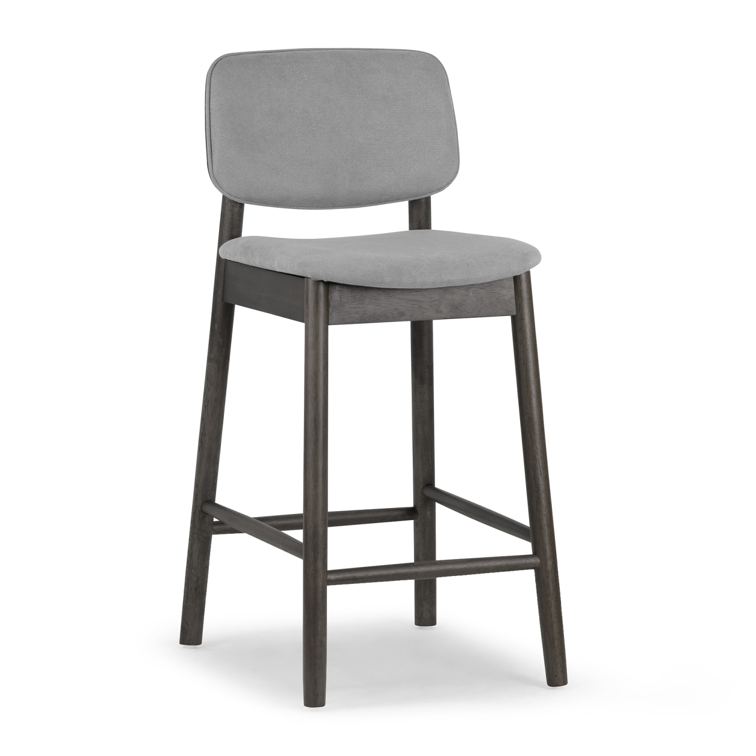 Glamour Home Azura Fabric Counter-Height Stools With Backs, Gray/Black, Set Of 2 Stools - Image 5