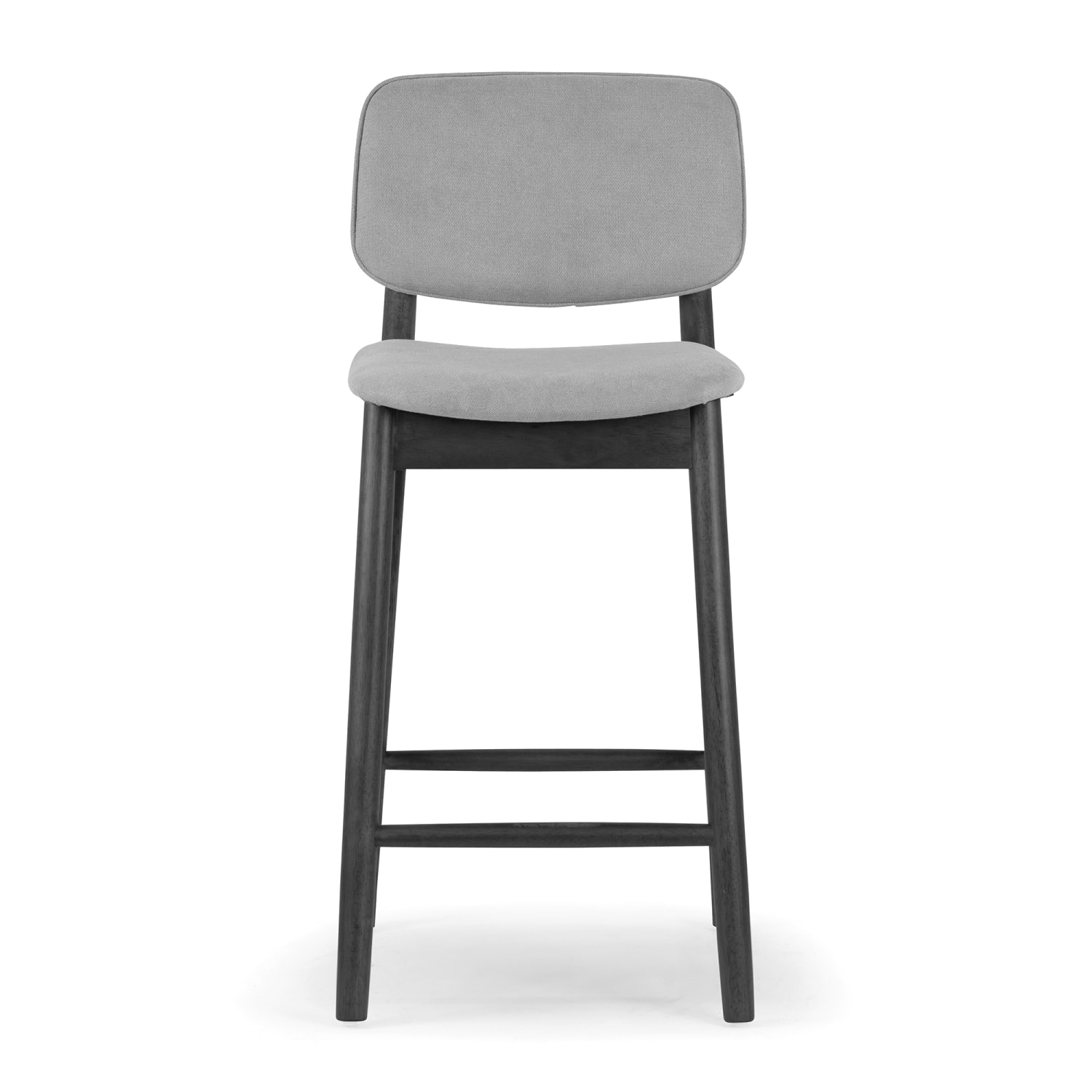 Glamour Home Azura Fabric Counter-Height Stools With Backs, Gray/Black, Set Of 2 Stools - Image 6