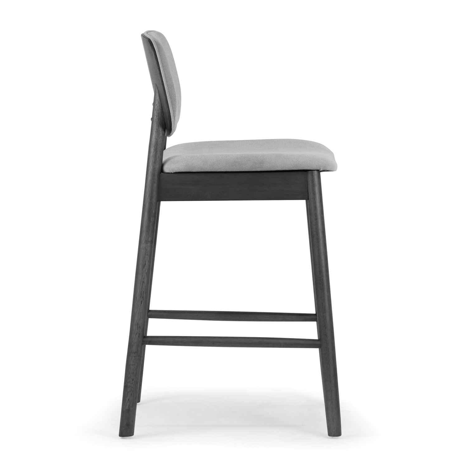 Glamour Home Azura Fabric Counter-Height Stools With Backs, Gray/Black, Set Of 2 Stools - Image 7