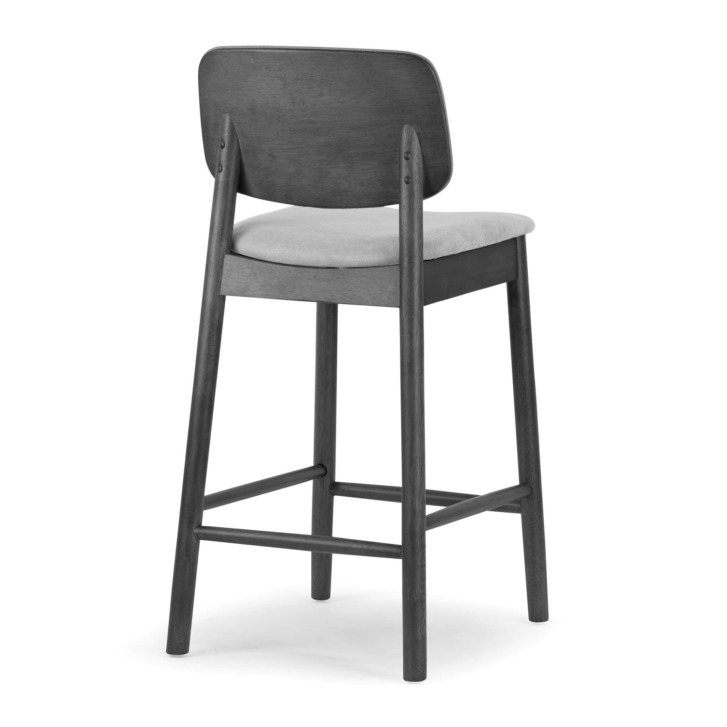 Glamour Home Azura Fabric Counter-Height Stools With Backs, Gray/Black, Set Of 2 Stools - Image 8