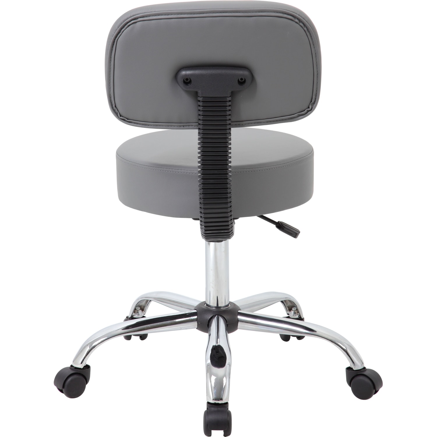 Boss Office Products Caressoft Medical Stool With Back GrayChrome PopularChairscom