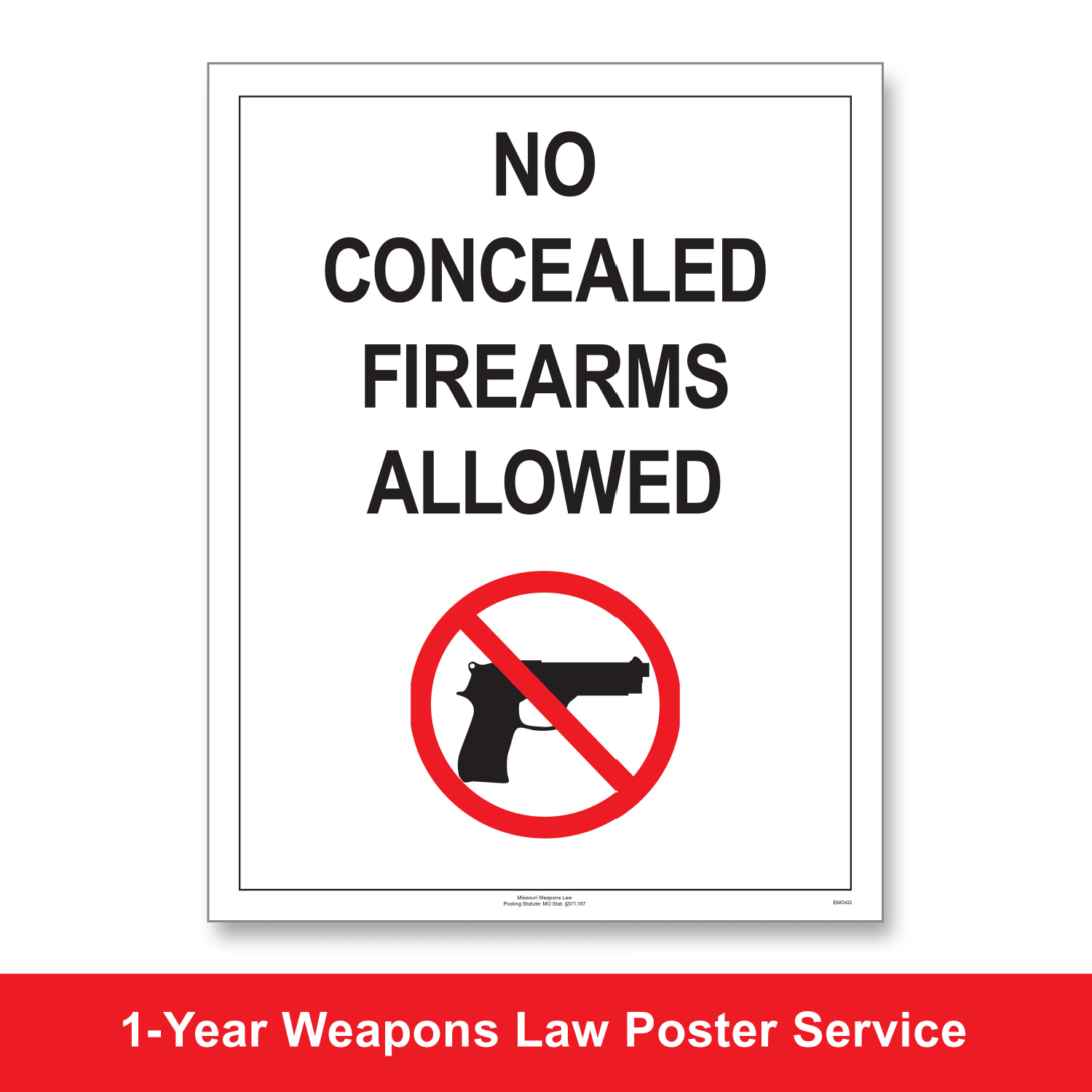ComplyRight State Weapons Law 1-Year Poster Service, English, Missouri, 11in x 14in - Image 3