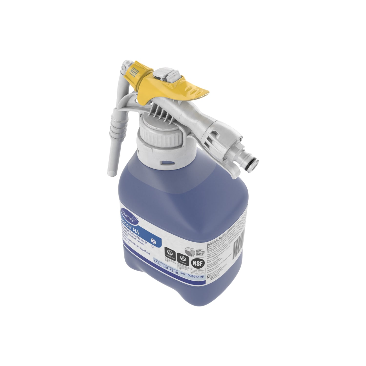 Diversey Glance Non-Ammoniated Glass & Multi-Surface Cleaner, Unscented, 1.5 L, Set Of 2 Bottles - Image 4