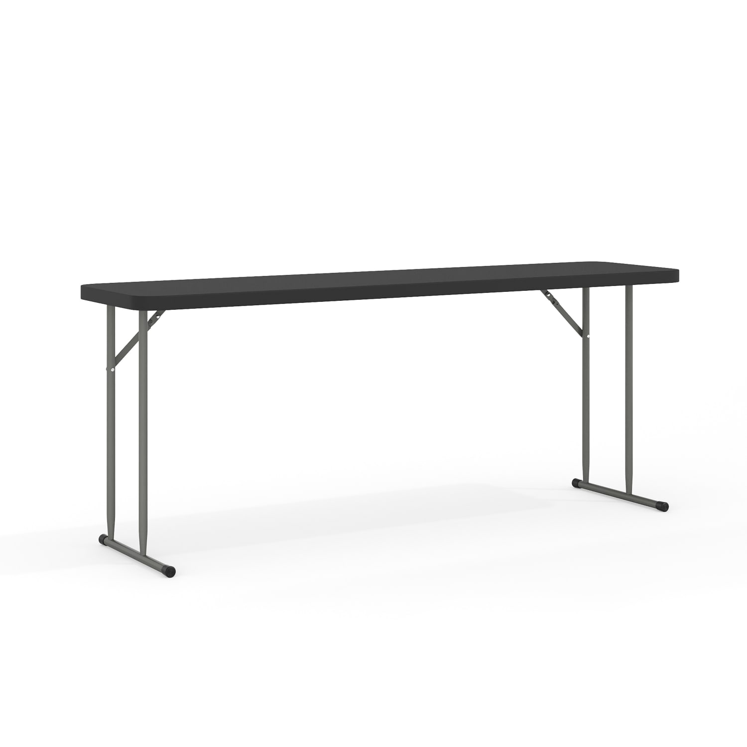 Flash Furniture Plastic Folding Training Table, 29inH x 18inW x 70-13/16inD, Black