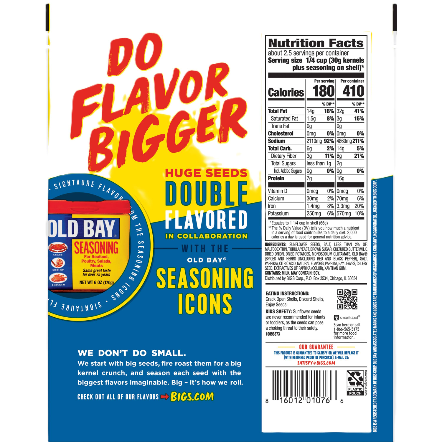 Bigs Old Bay Seasoned Sunflower Seeds, 5.35 Oz, Pack Of 12 Snack Bags - Image 3