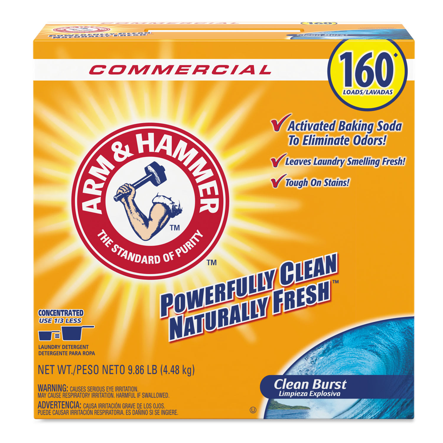 Arm & Hammer Powder Laundry Detergent, Clean Burst, 9.86 lb Box, 3/Carton - Image 3