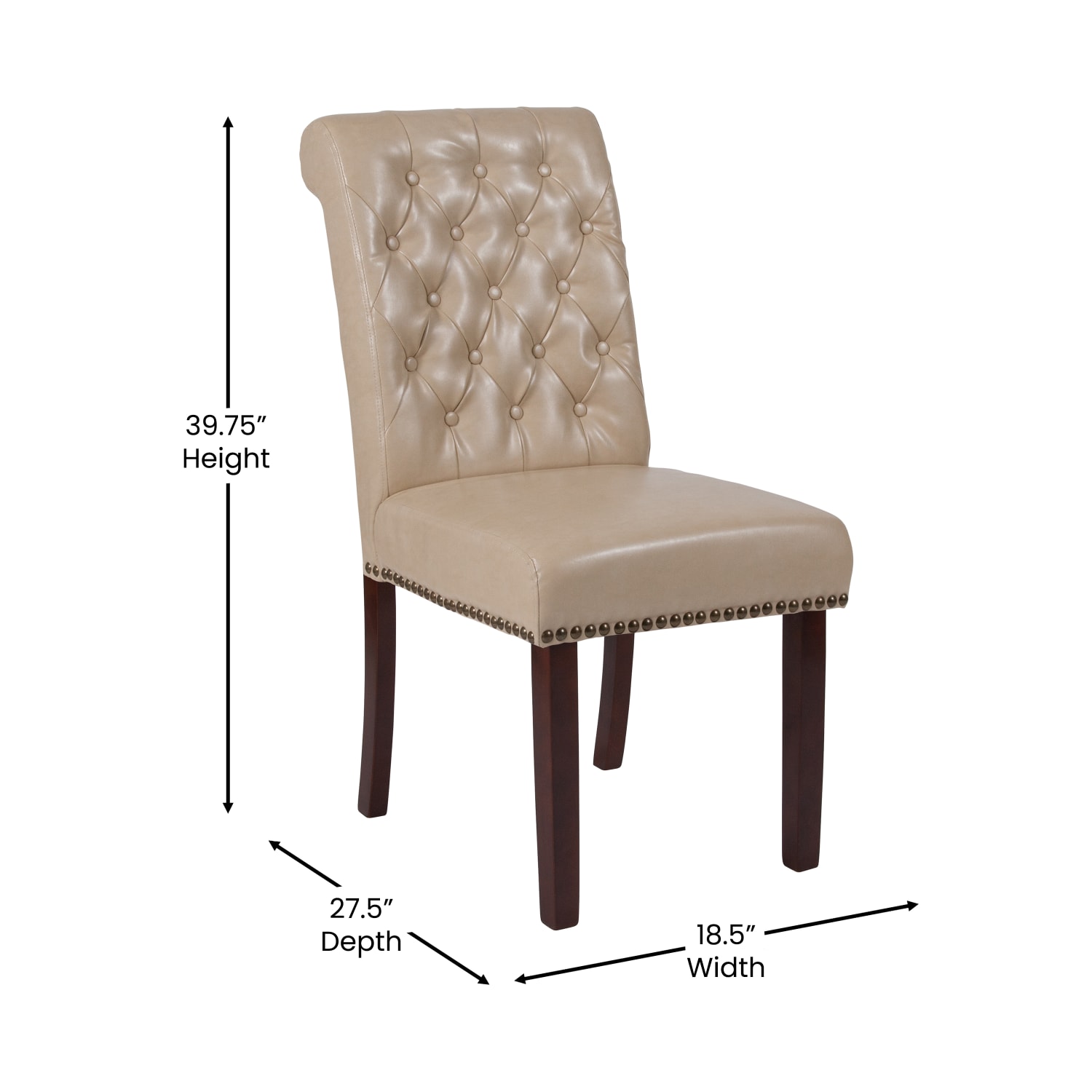 Flash Furniture Hercules Series Leathersoft Parsons Chair, Beige - Image 5