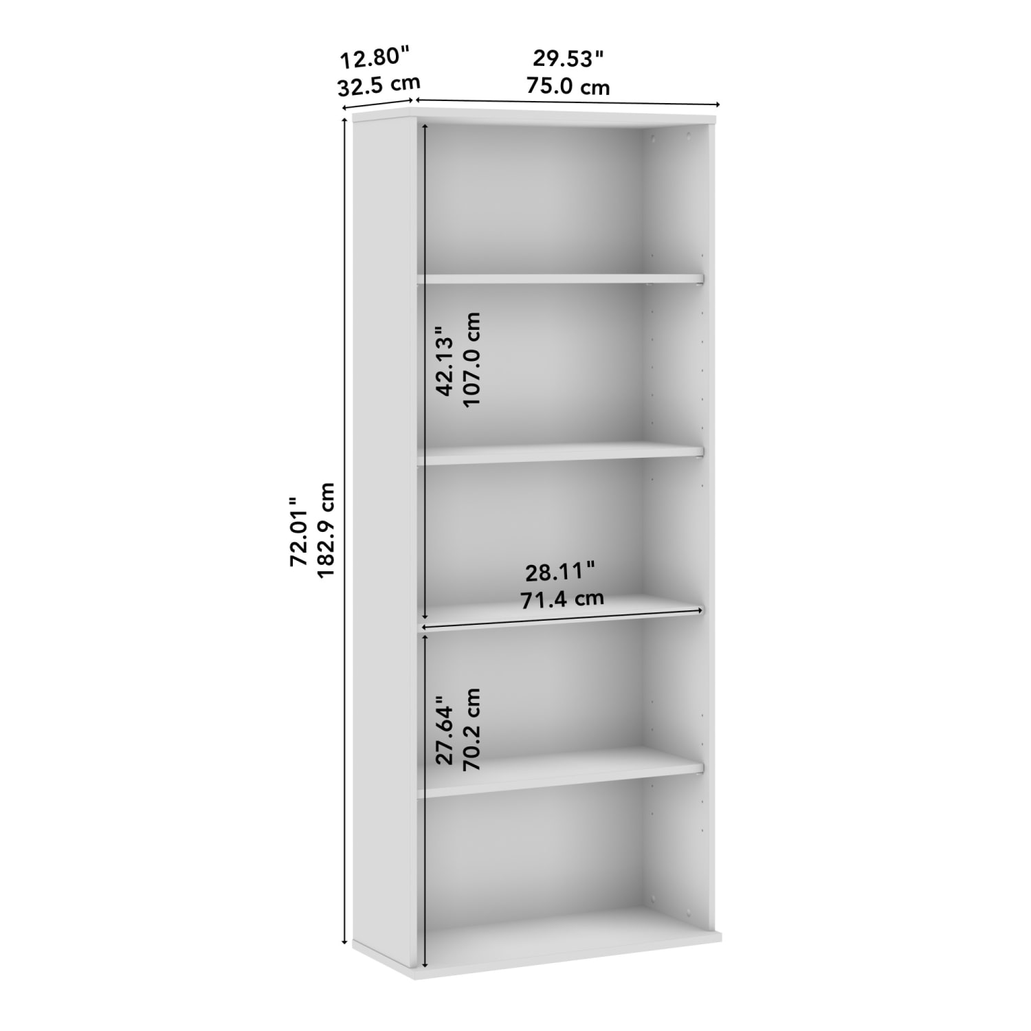 Bush Business Furniture Hustle Tall 5-Shelf Bookcase, Natural Elm, Standard Delivery - Image 6