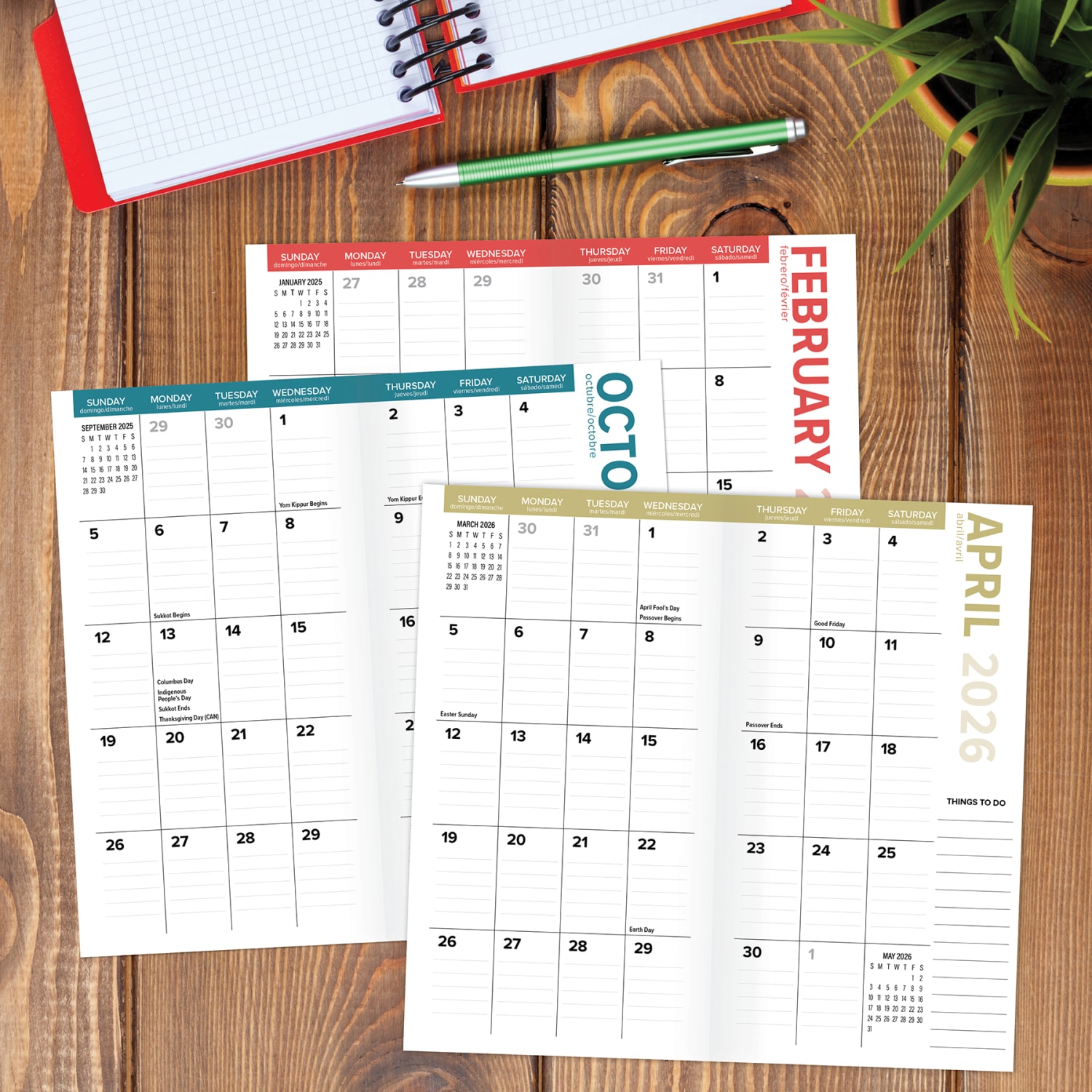 2025 Willow Creek Press 2-Year Monthly Checkbook/Calendar, 3-1/2in x 6-1/2, Doug The Pug, January 2025 To December 2026, 46968 - Image 3