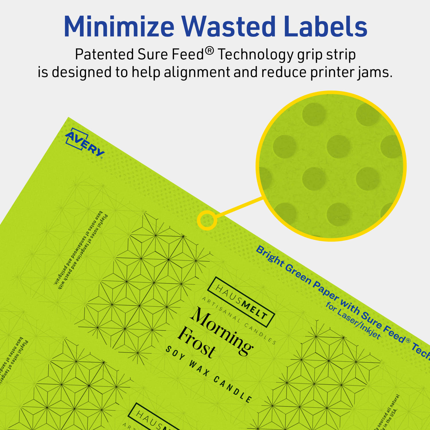 Avery Print-To-The-Edge Labels With Sure Feed Technology, 94243-BGP80, Rectangle, 2in x 7in, Matte Bright Green, Pack of 320 - Image 5