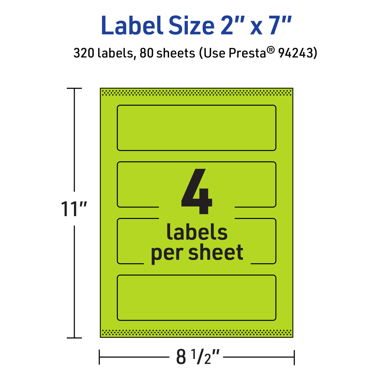 Avery Print-To-The-Edge Labels With Sure Feed Technology, 94243-BGP80, Rectangle, 2in x 7in, Matte Bright Green, Pack of 320 - Image 6