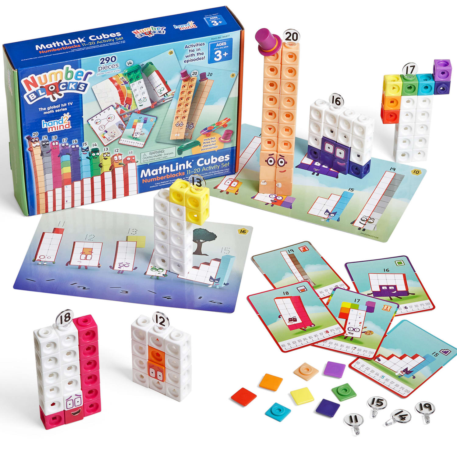 Hand2Mind Numberblocks Mathlink Cubes 11-20 Activity Set - Image 3