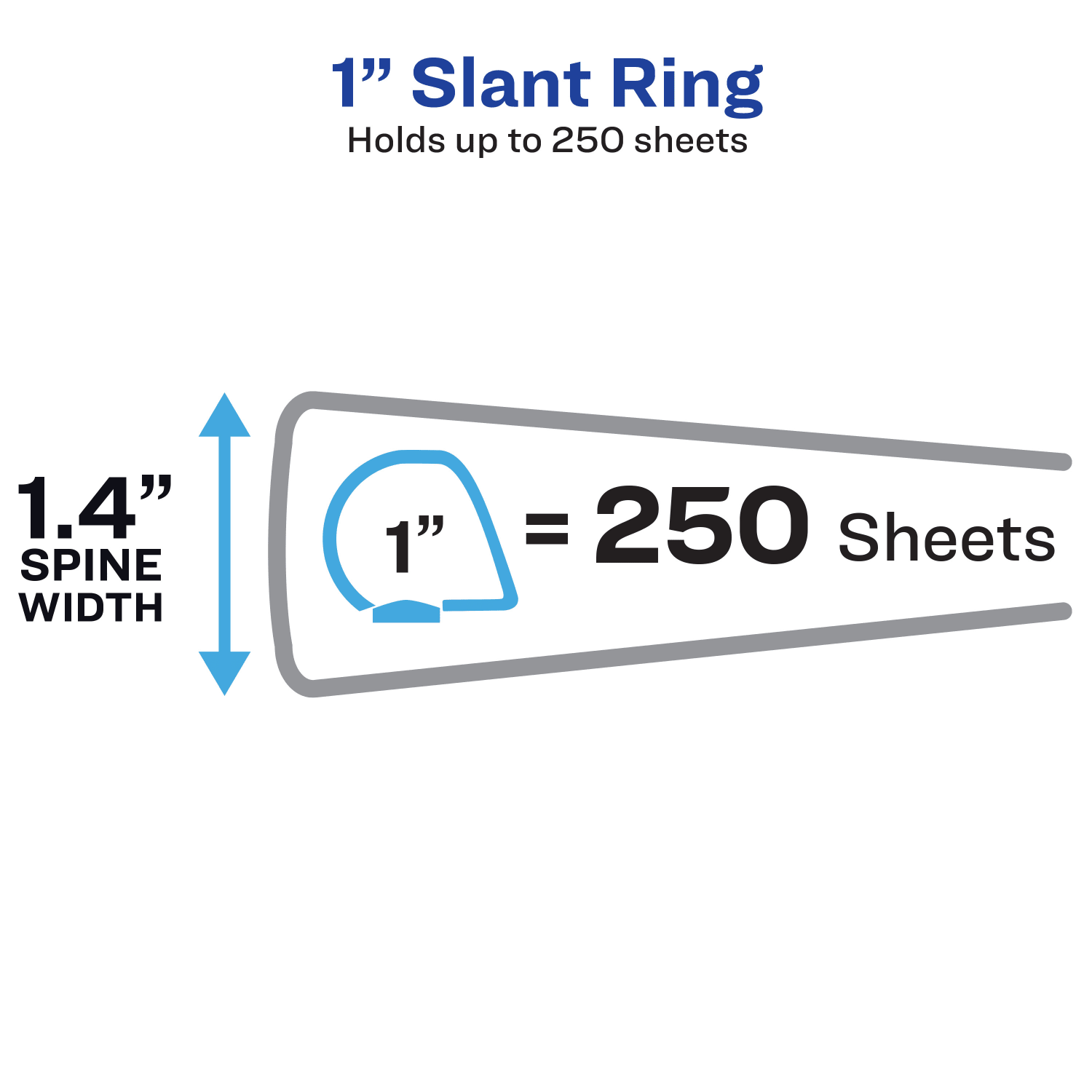Avery Dual Effect Heavy-Duty 3-Ring Binder, 1in Slant Rings, Navy Blue - Image 4