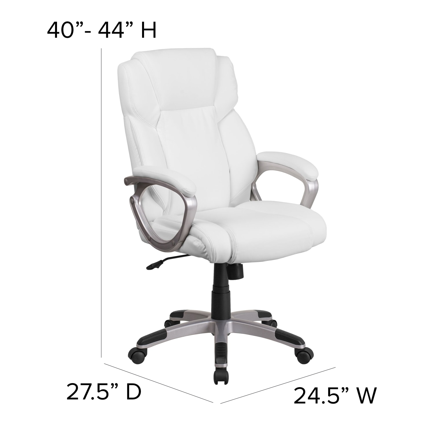 Flash Furniture Carolyn LeatherSoft Faux Leather Mid Back Executive Office Chair White PopularChairscom