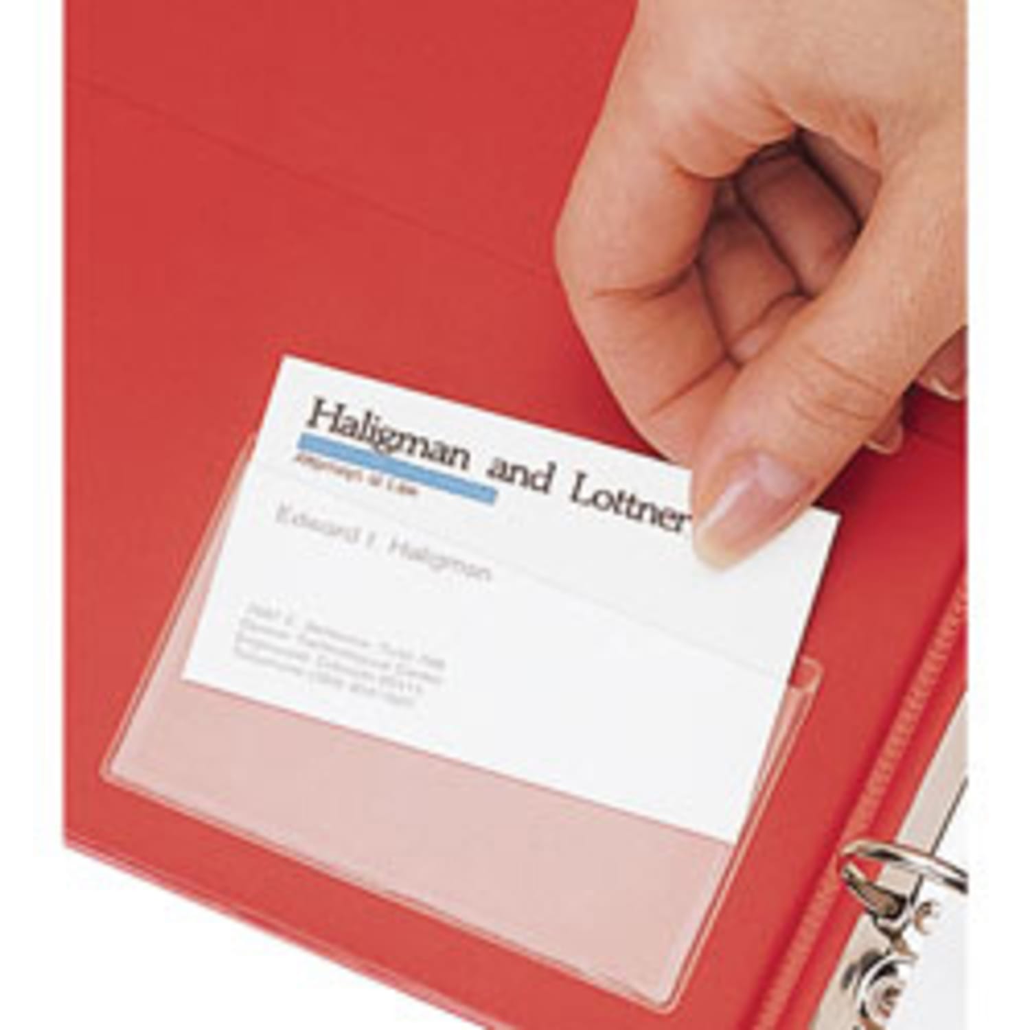 Cardinal HOLDit! Business Card Pockets, Top Loading, 3 3/4in x 2 3/8in, Pack Of 10 - Image 3