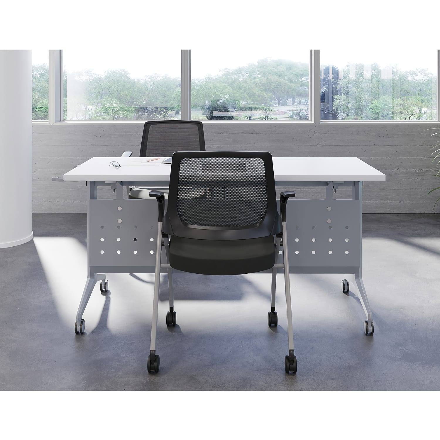 WorkPro AnyPlace MeshFabric Folding Nesting Chairs Black Pack Of 2 Chairs BIFMA Compliant PopularChairscom WorkPro AnyPlace MeshFabric Folding Nesting Chairs Black Pack Of 2 Chairs BIFMA Compliant PopularChairscom