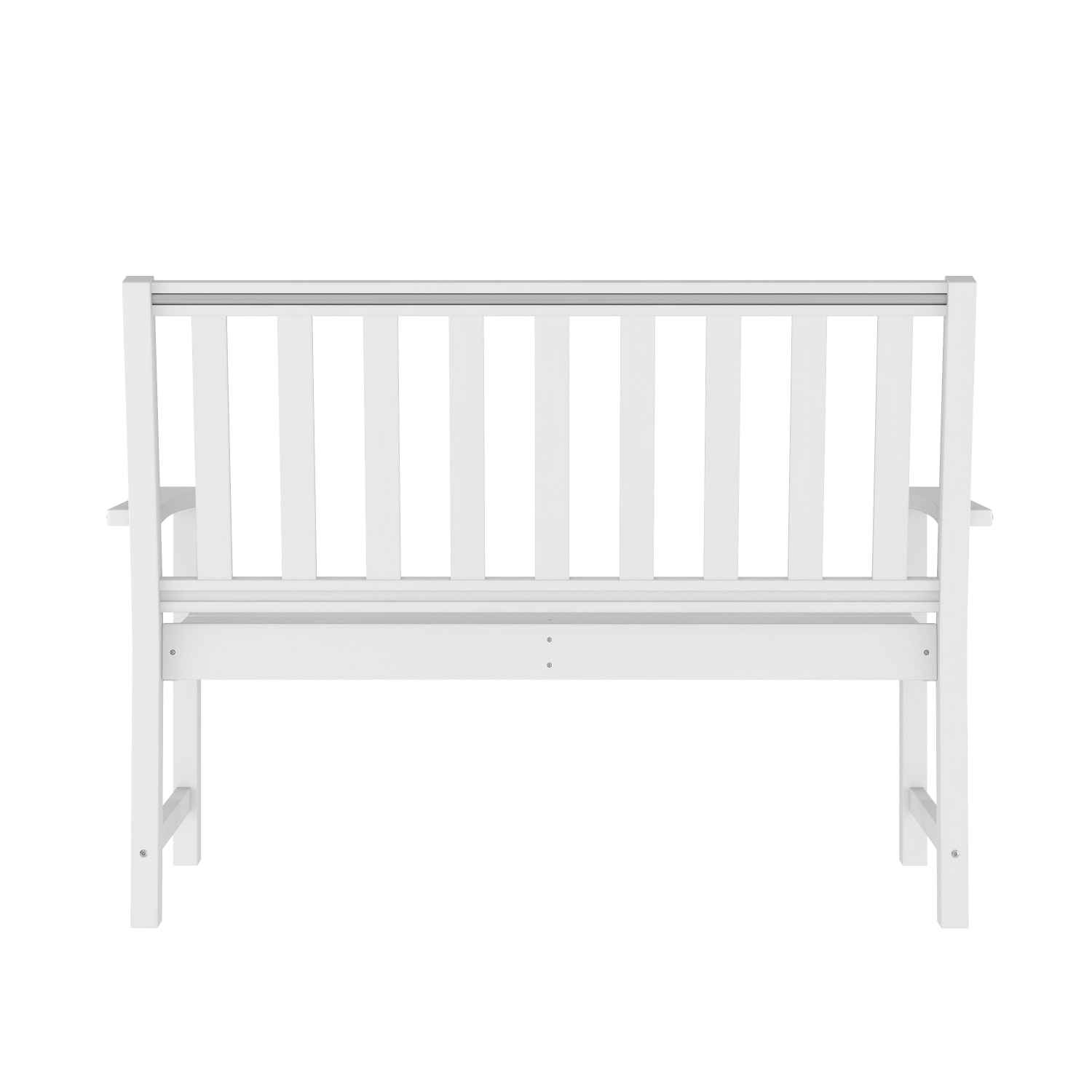 Flash Furniture Ellsworth Commercial Grade All Weather Indoor/Outdoor Recycled HDPE Bench with Contoured Seat, White - Image 7
